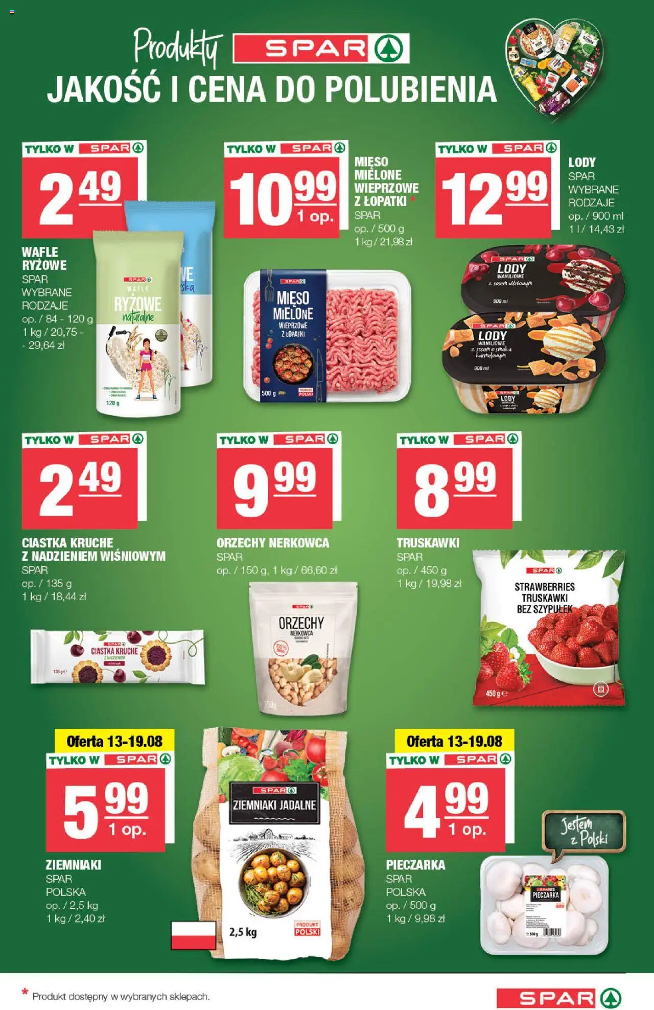 Spar Gazetka od 13.08.2025 | Strona: 5 | Produkty: Lody waniliowe, Truskawki bez szypułek, Ciastka, Orzechy
