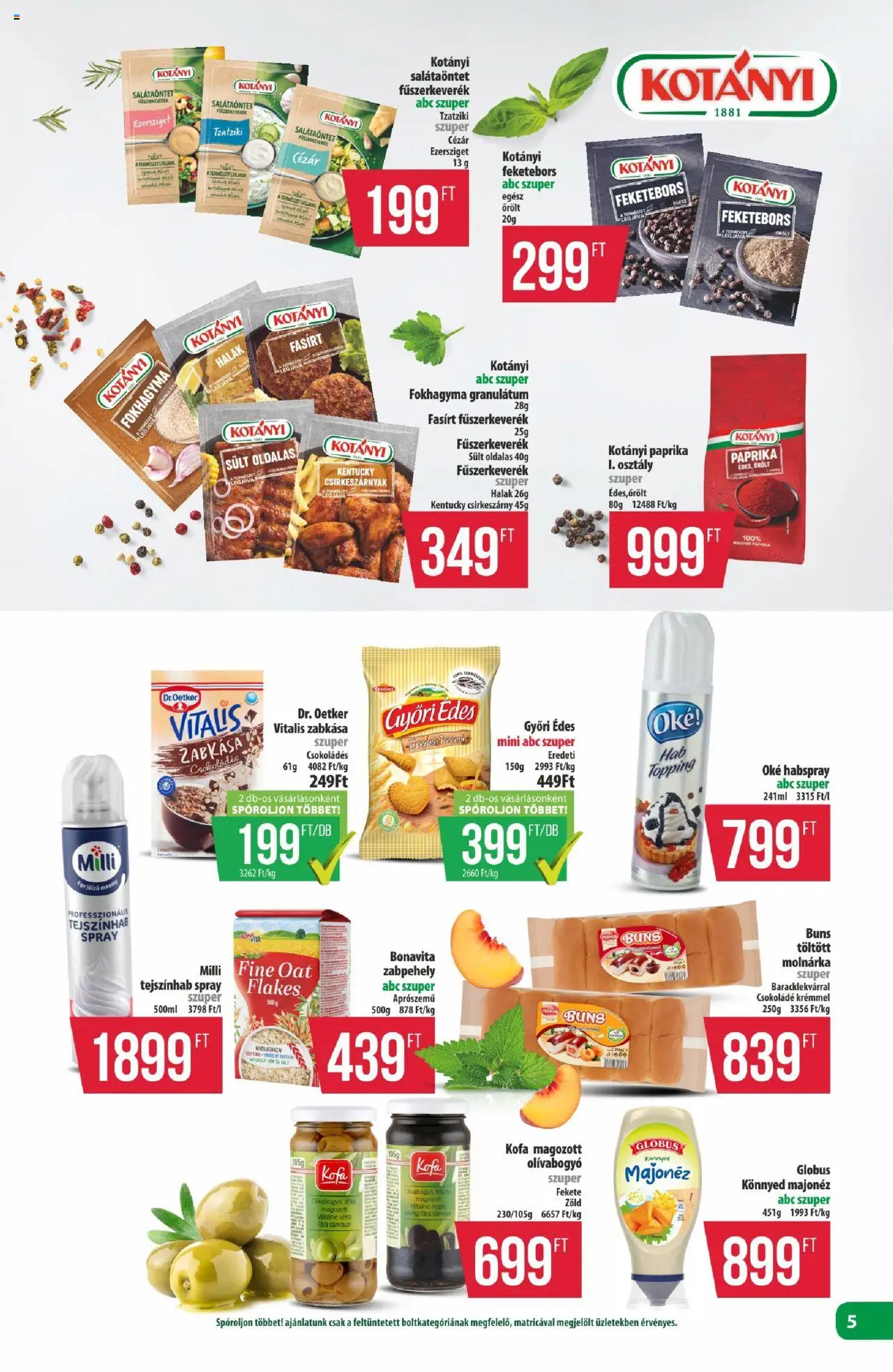 COOP akciós ujság - amely érvényes a következő dátumtól: 18.09.2025 | Oldal: 5 | Termékek: Halak, Zabkása, Majonéz, Olívabogyó