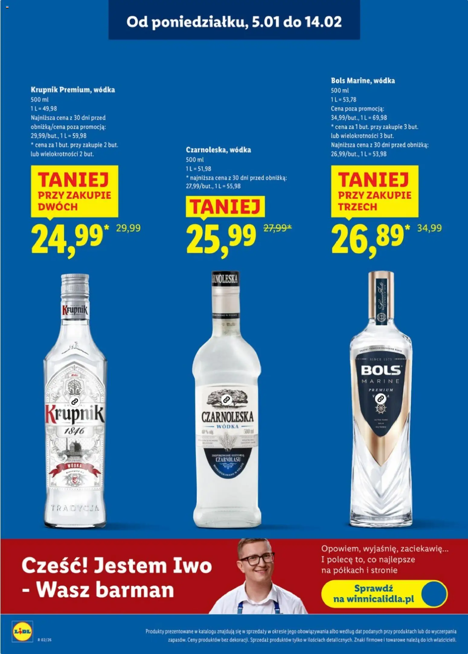 Lidl Katalog alkoholi mocnych od 05.01.2026 | Strona: 2 | Produkty: Vodka, Wódka