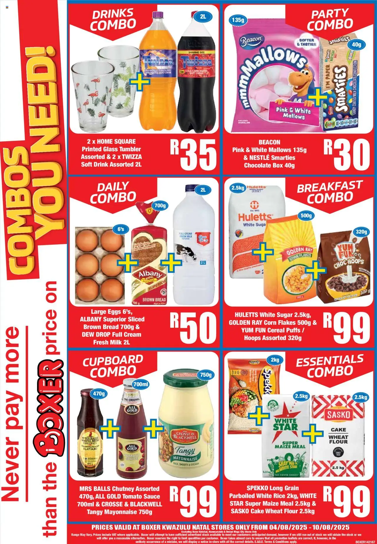 Boxer - KwaZulu-Natal - Weekly Specials │ valid from 04.08.2025 | Page: 4 | Products: Milk, Tomato sauce, Cream, Paper