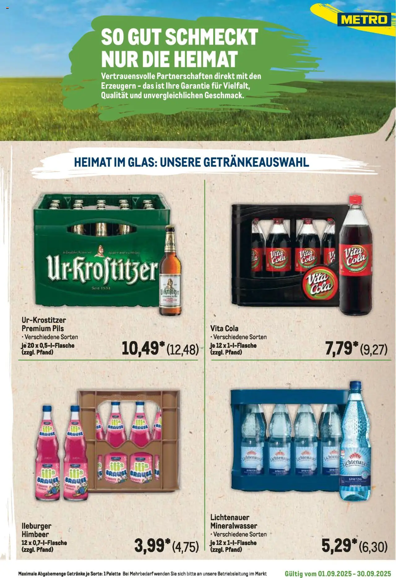 Metro Regionaler Flyer - gültig ab dem 01.09.2025 | Seite: 93 | Produkte: Cola, Pils, Mineralwasser, Vita cola