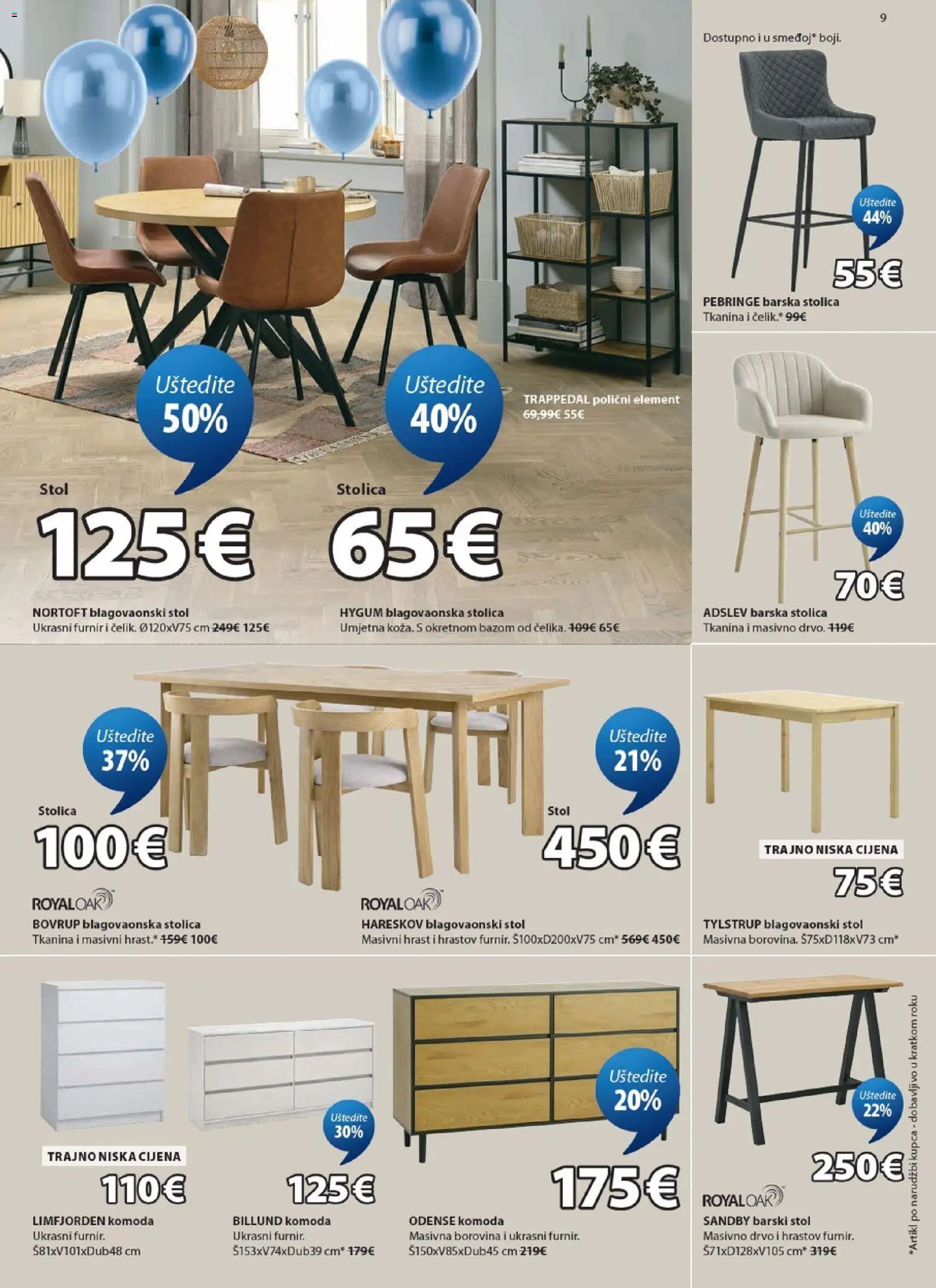 JYSK katalog | vrijedi od 22.04.2026 | Stranica: 9 | Proizvodi: Komoda, Stol, Stolica, Blagovaonska stolica