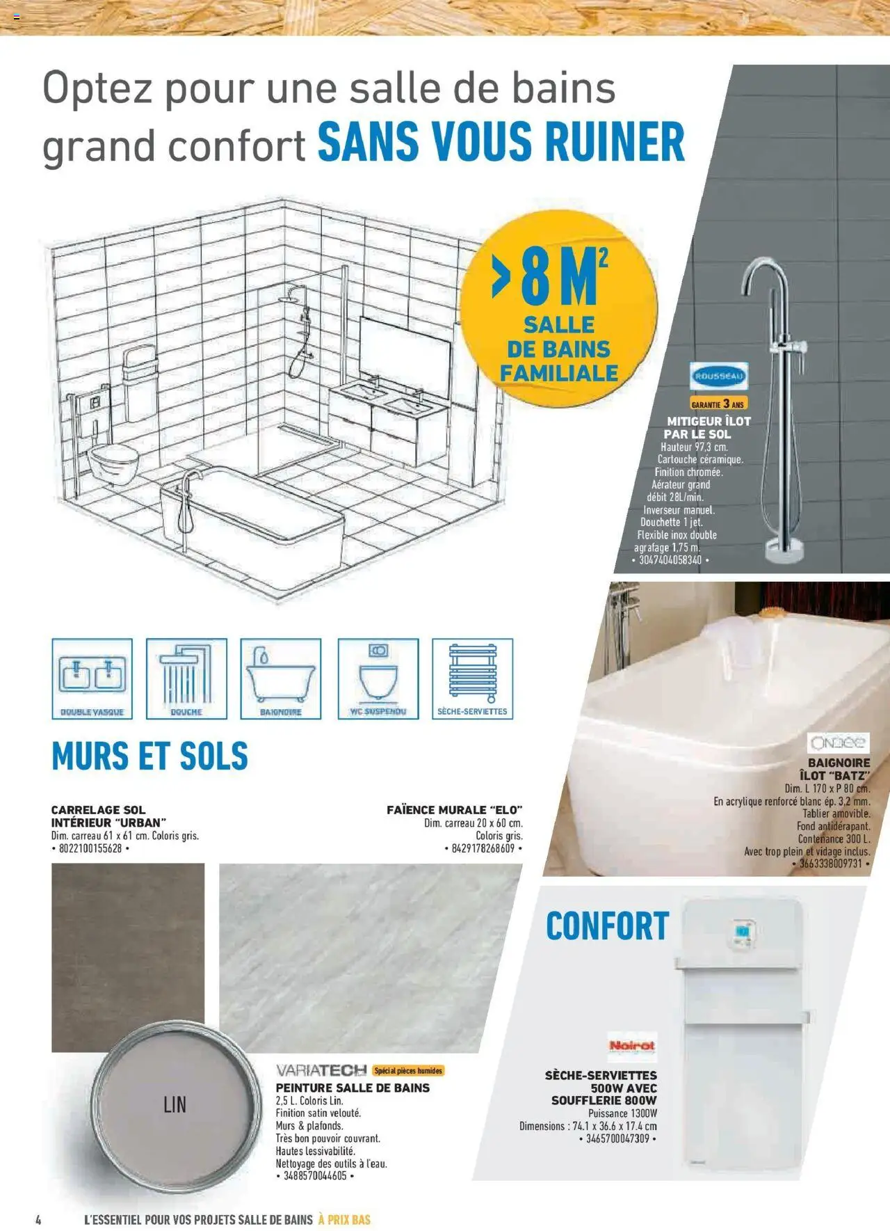 {H1} | Page: 4 | Produits: Tablier, Baignoire, Douche, Cartouche