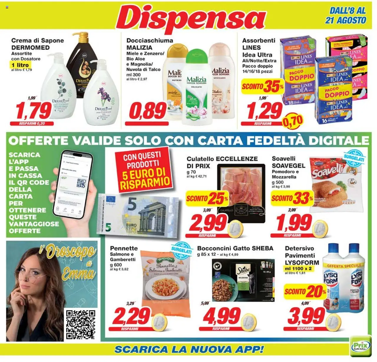 Volantino Prix del 08.08.2025 | Pagina: 15 | Prodotti: Sapone, Salmone, Talco, Mozzarella