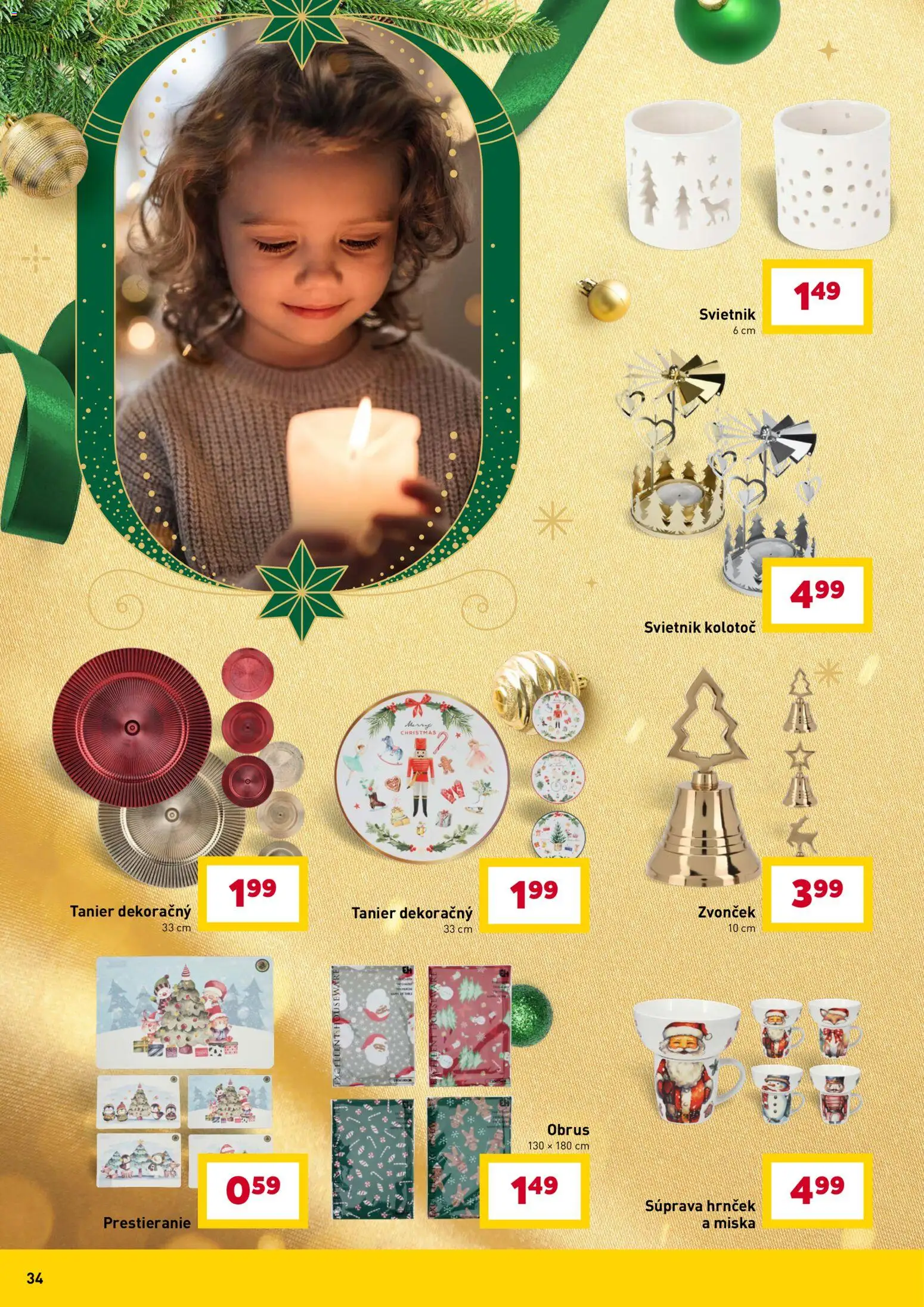 Nové Billa akcie – leták je platný od 10.12.2025 | Strana: 34 | Produkty: Zvonček, Svietnik