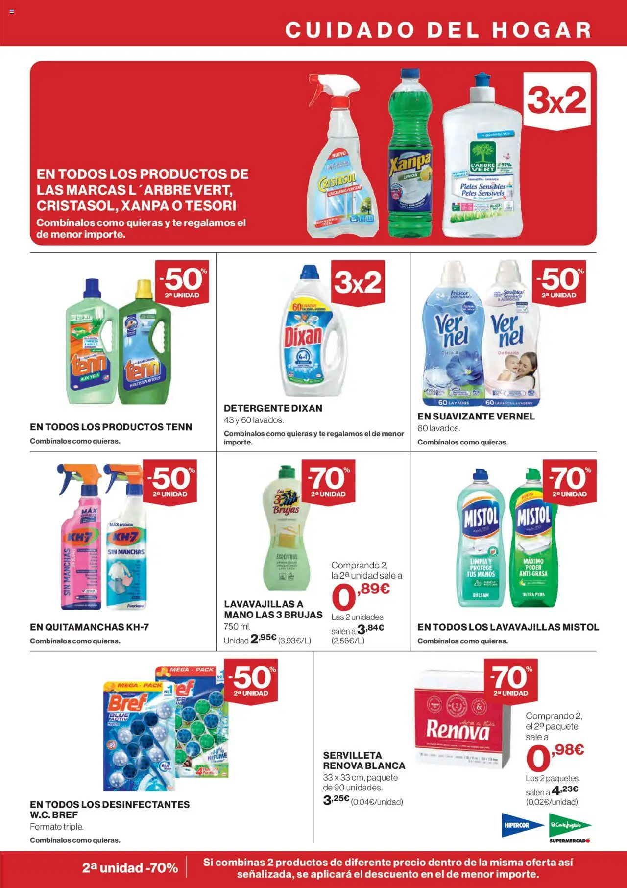 Hipercor catálogo │ válido desde el 19.06.2025 | Página: 27 | Productos: Quitamanchas, Detergente, Té, Suavizante