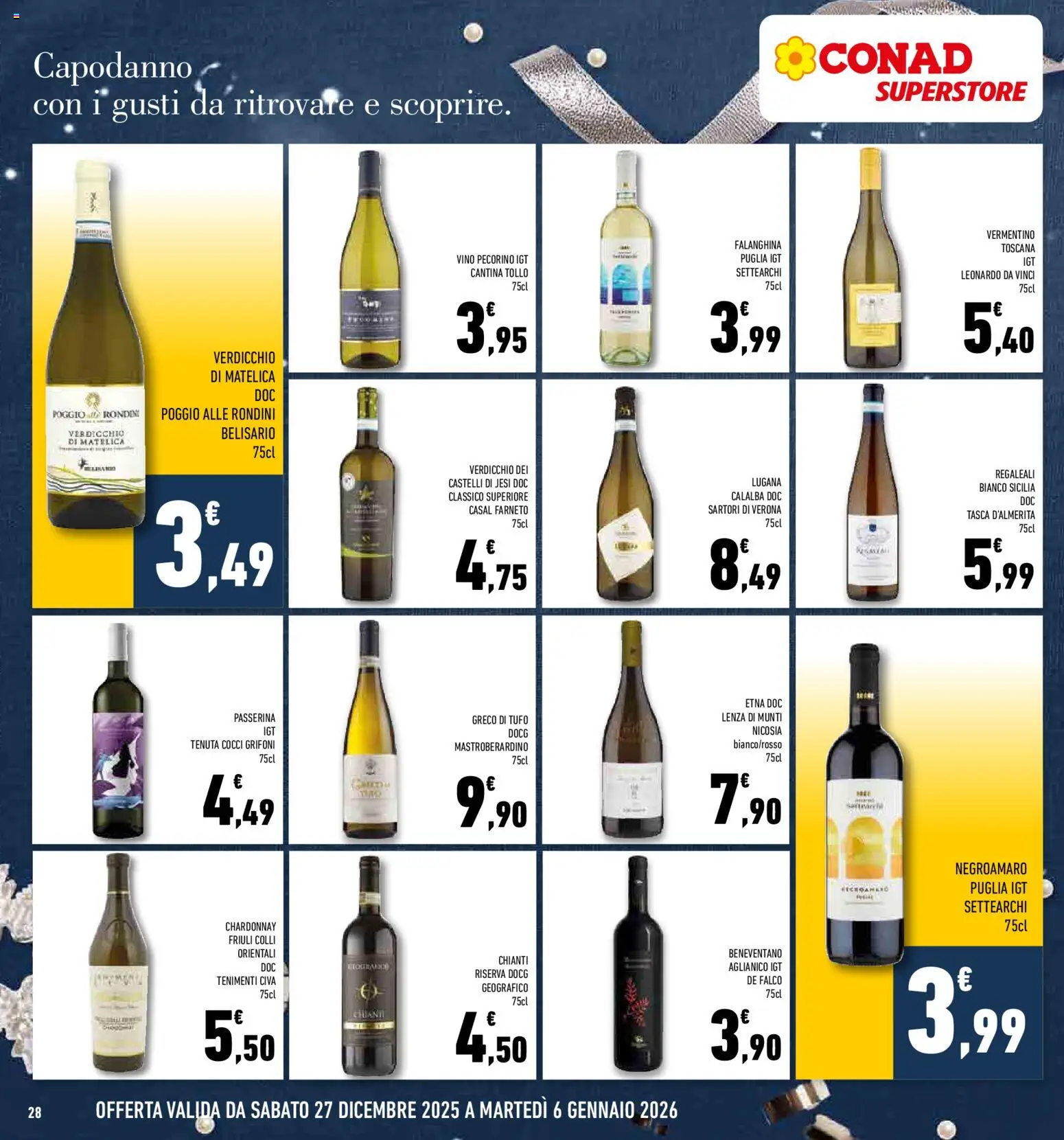 Volantino Conad del 27.12.2025 | Pagina: 28 | Prodotti: Vino, Pecorino