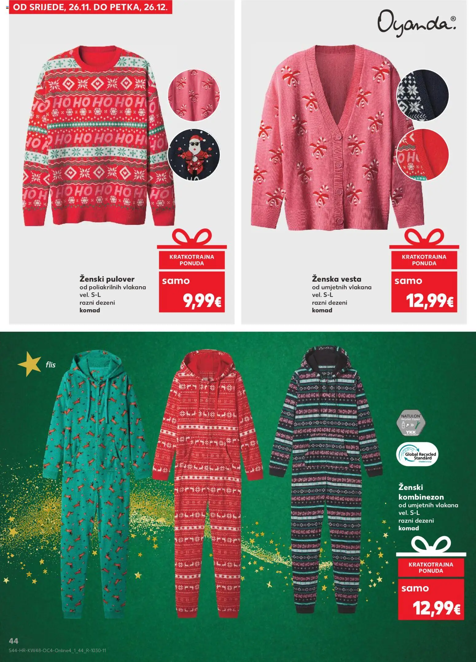 Kaufland HR akciós ujság - amely érvényes a következő dátumtól: 26.11.2025 | Oldal: 44 | Termékek: Pulóver