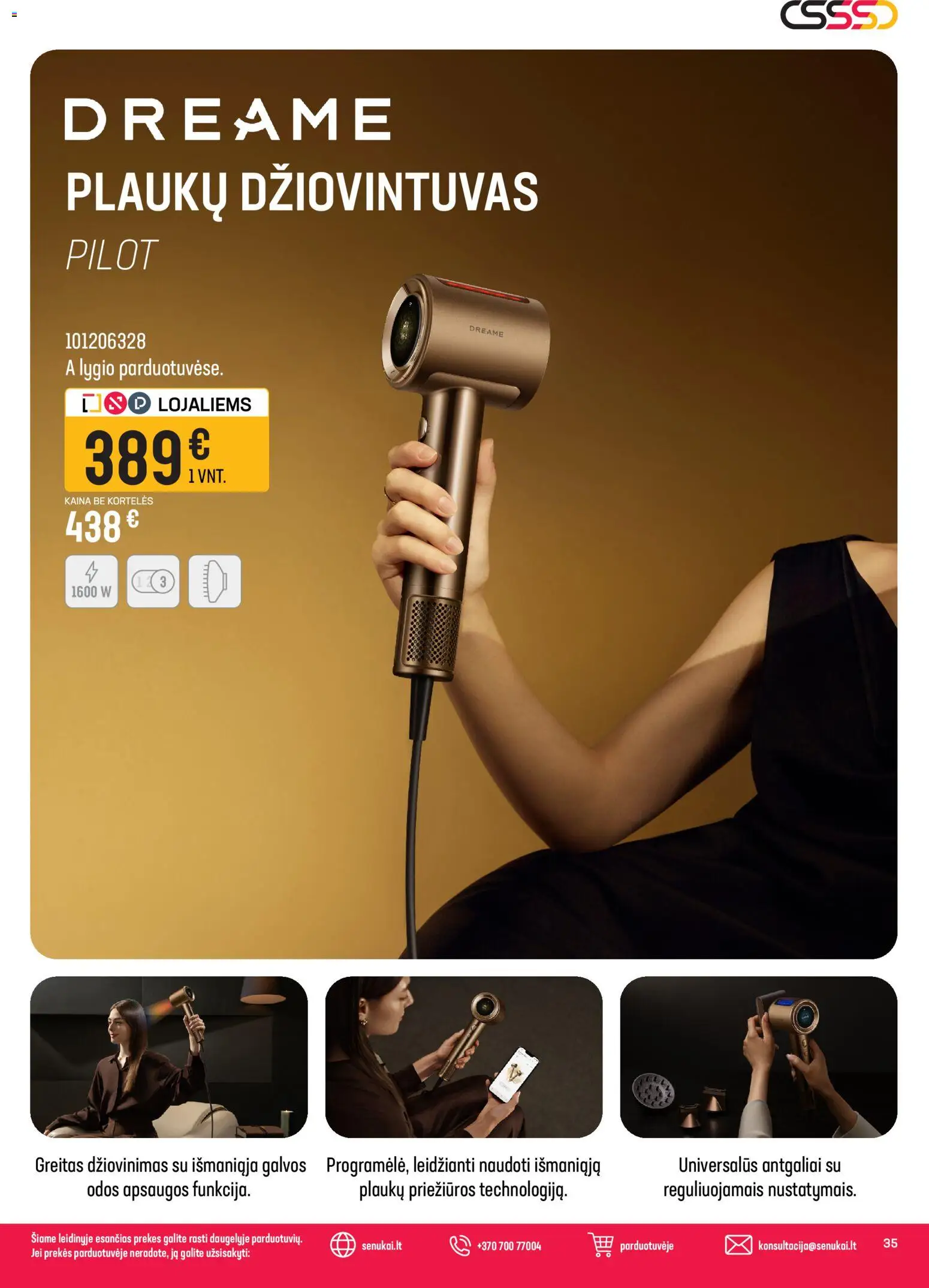 Senukai akcijos nuo 02.04.2026 | Puslapis: 34 | Prekių: Plaukų džiovintuvas