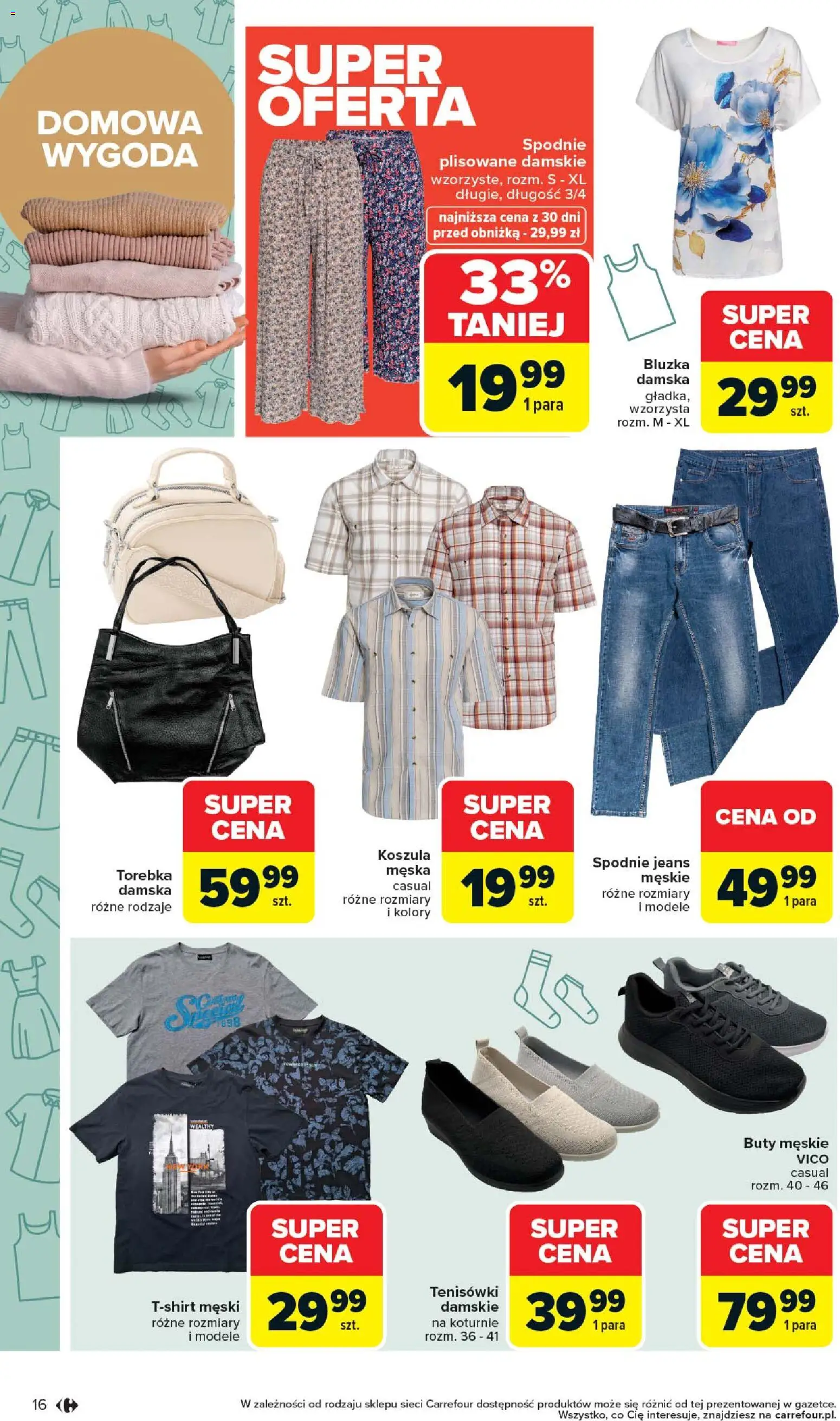 Carrefour gazetka - Łap super okazje od 13.04.2026 | Strona: 16 | Produkty: Koszula, Torebka, Tenisówki, Buty męskie