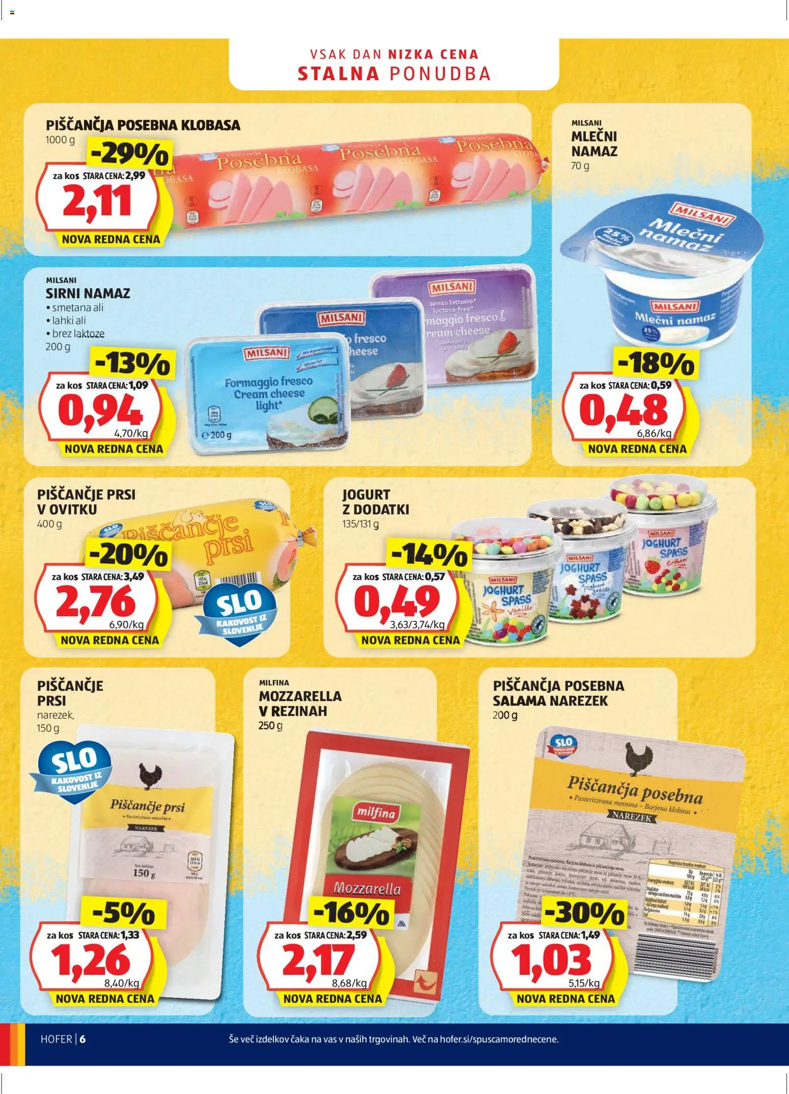 Hofer SI katalog | vrijedi od 18.12.2025 | Stranica: 6 | Proizvodi: Mozzarella, Jogurt, Salama, Namaz