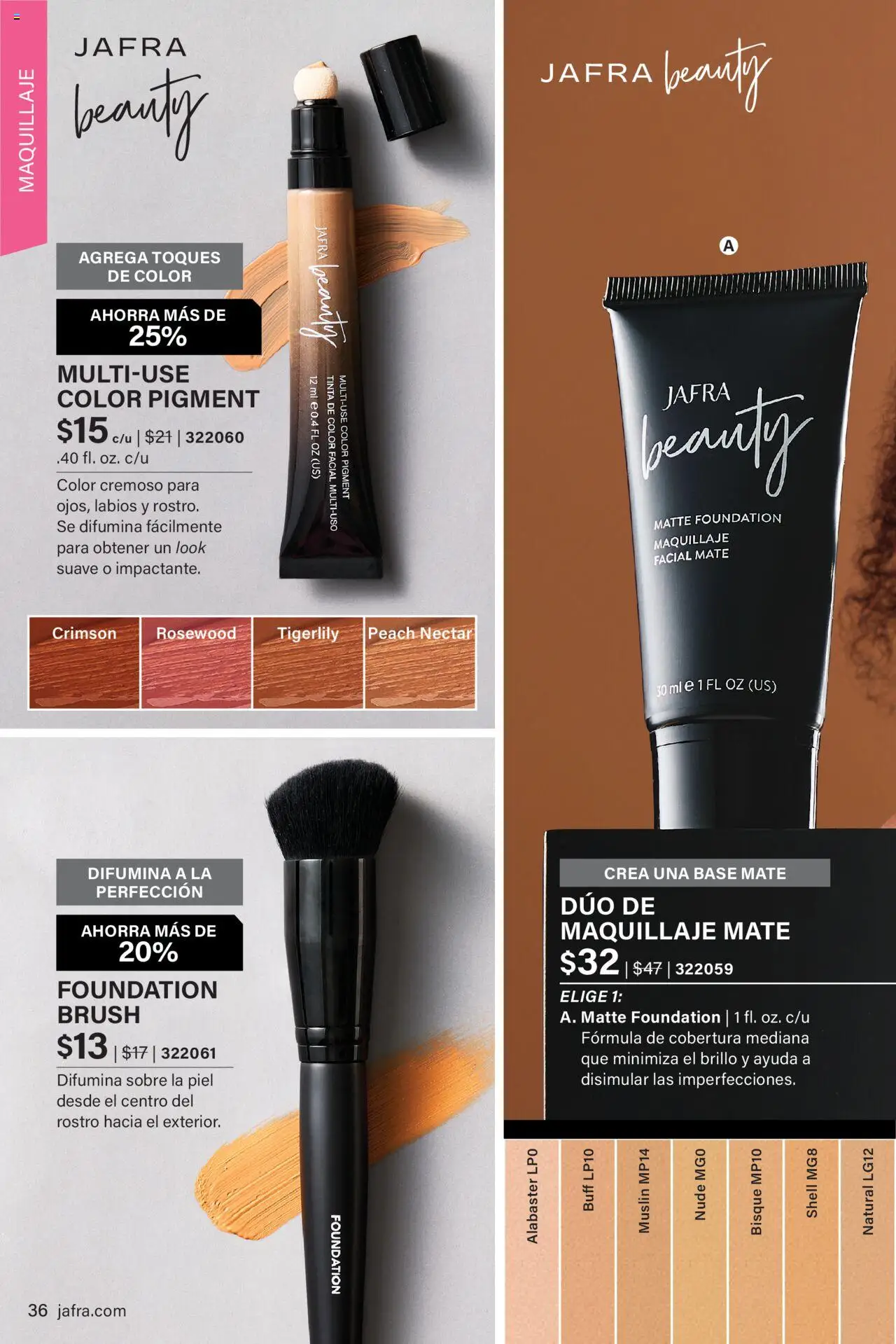 JAFRA folleto │ válido desde el 01.06.2025 | Página: 36 | Productos: Maquillaje, Néctar