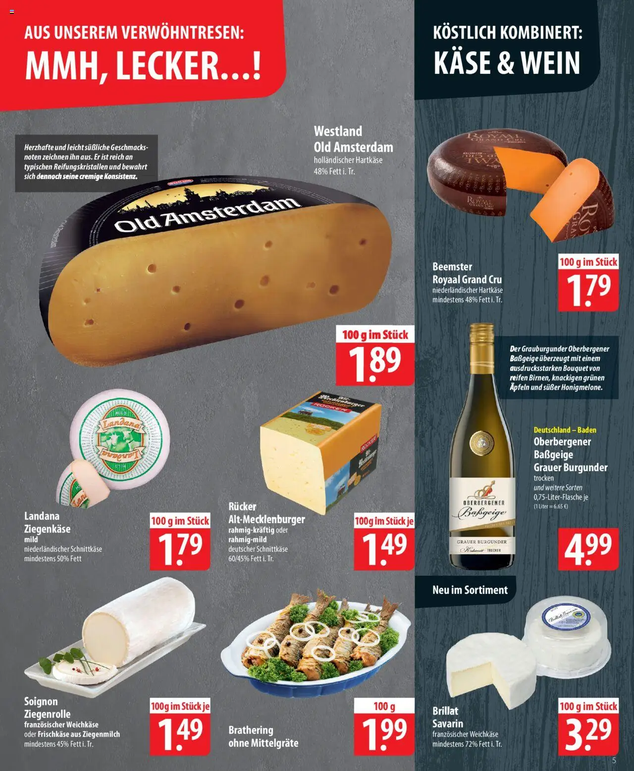 Famila Prospekt 	 – gültig ab 22.09.2025 | Seite: 5 | Produkte: Käse, Ziegenkäse, Wein, Frischkase