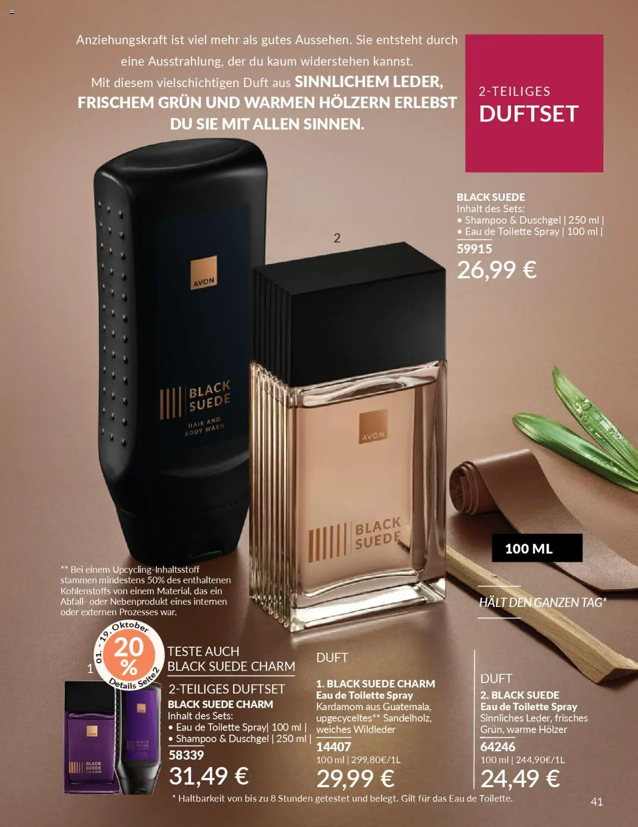 AVON Katalog Oktober 2025 – gültig ab 01.10.2025 | Seite: 43 | Produkte: Duft, Eau de Toilette, Shampoo, Duschgel