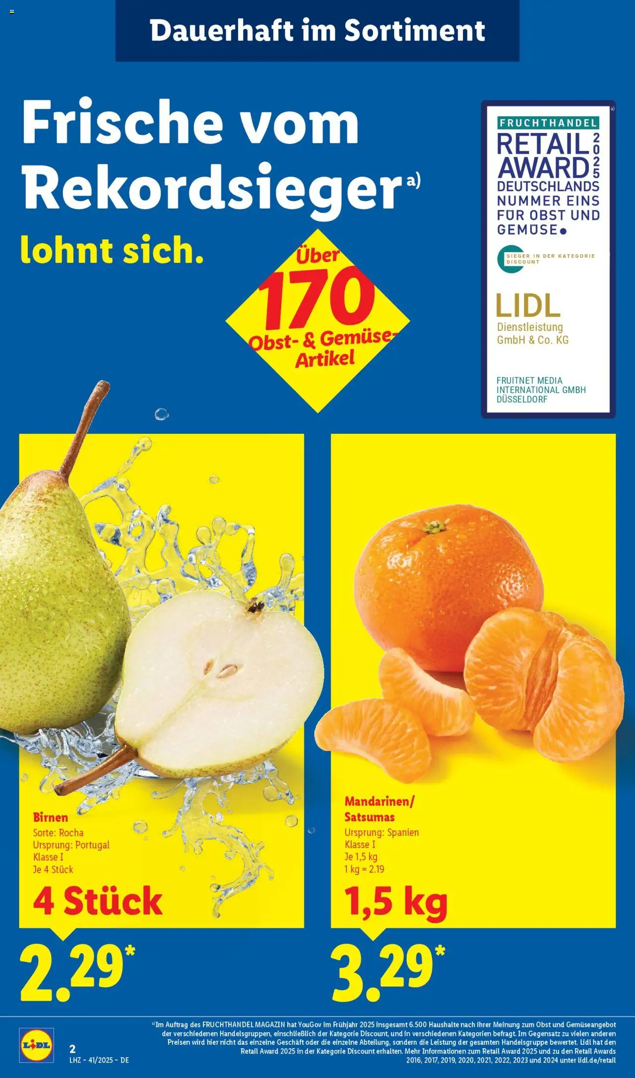 Lidl Prospekt 	 – gültig ab 06.10.2025 | Seite: 2 | Produkte: Gemüse, Obst