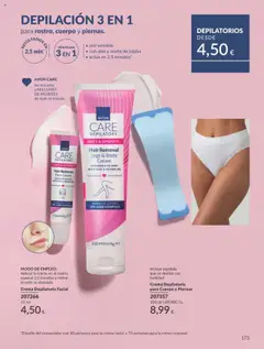Crema Depilatoria Facial, Aplicar la crema en el rostro, esperar 2,5 minutos y retirar el vello no deseado. 15 ml │ válido desde el 01.09.2025 | Página: 173 | Productos: Crema depilatoria, Aceite, Aceite de jojoba, Body