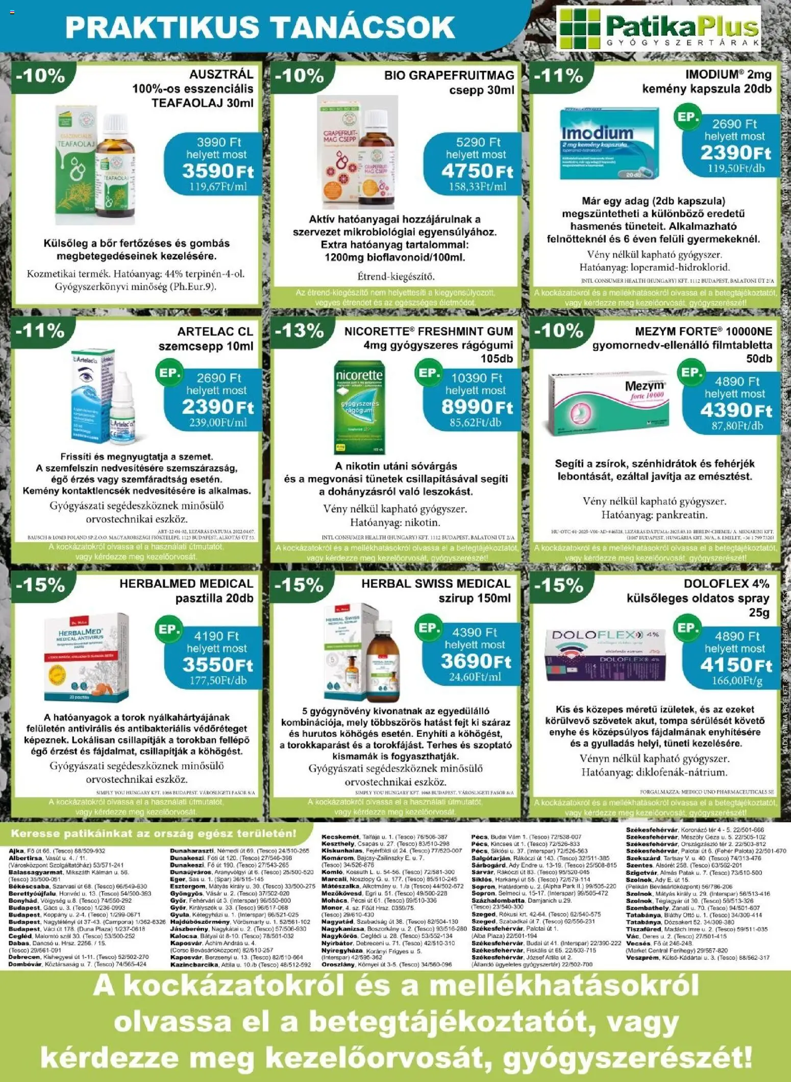 PatikaPlus akciós ujság - amely érvényes a következő dátumtól: 01.01.2026 | Oldal: 8 | Termékek: Teafaolaj, Rágógumi, Fellépő, Grapefruit