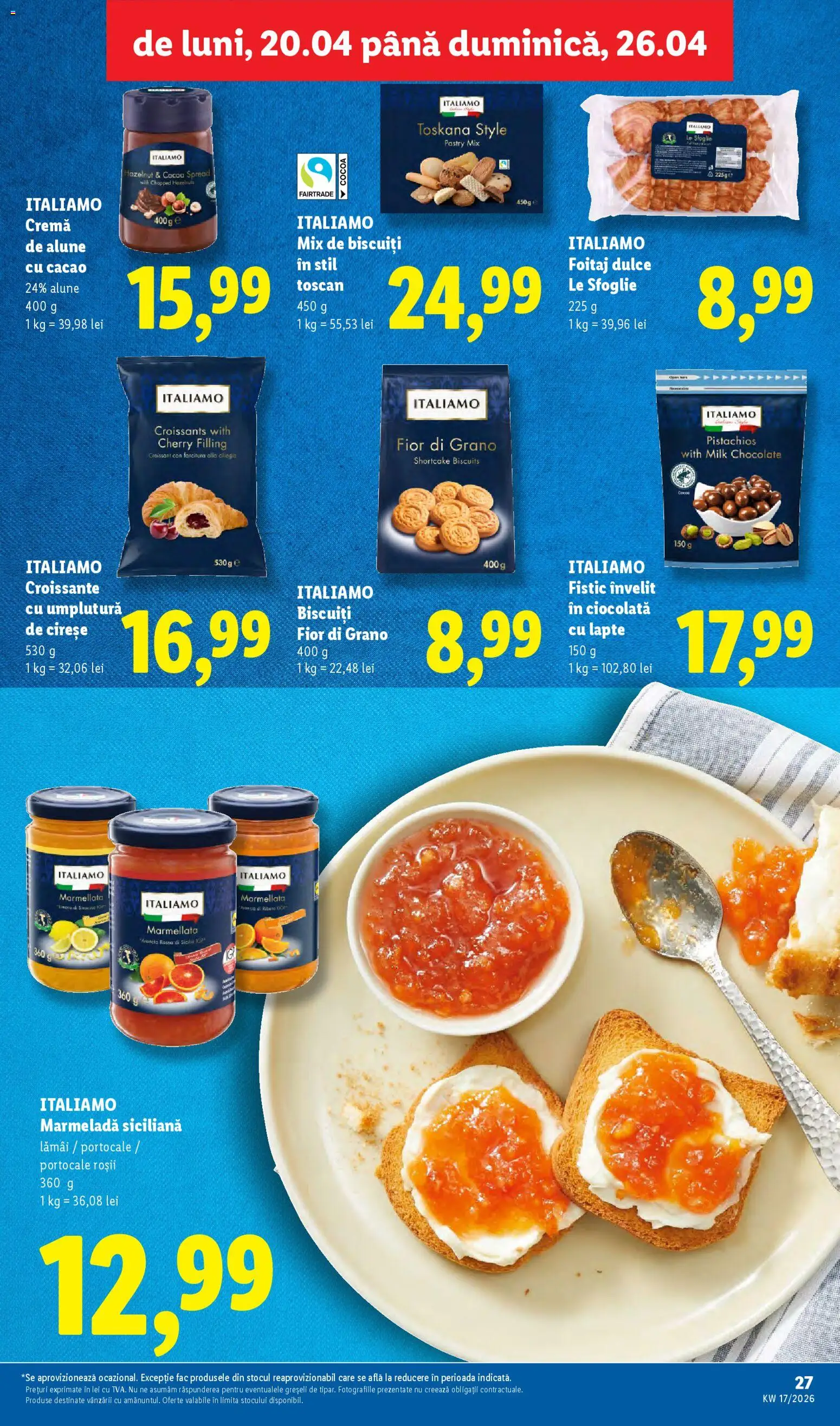Noul catalog Lidl – valabil de la 20.04.2026 | Pagină: 27 | Produse: Alune, Cremă, Ciocolată, Portocale