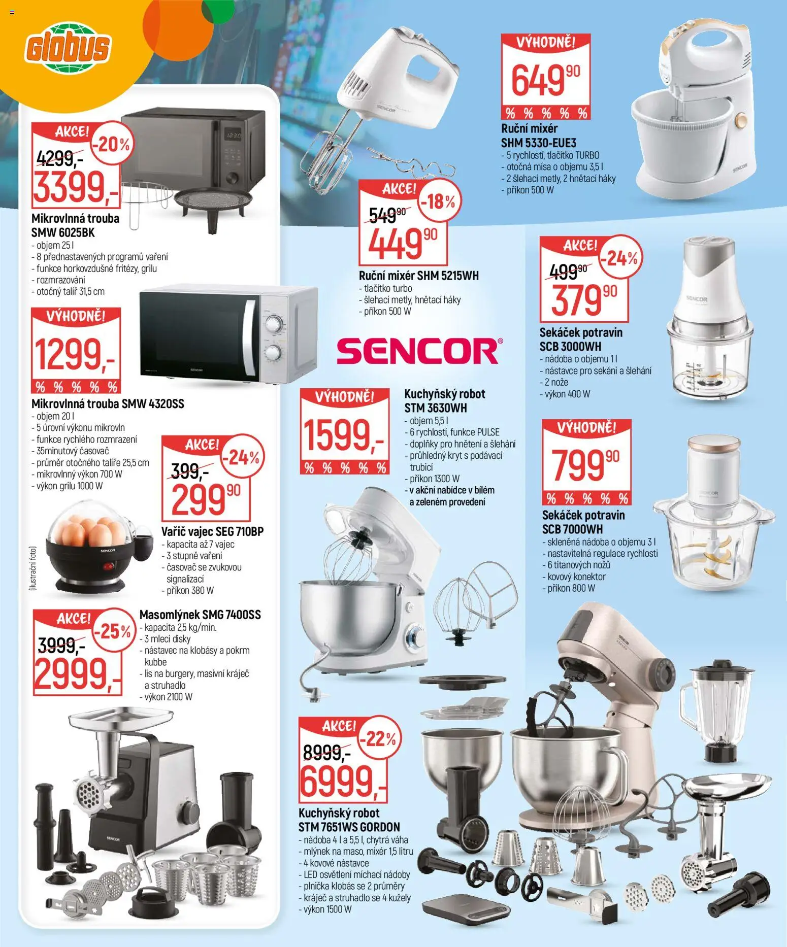 Globus leták - Elektro od 04.03.2026 | Strana: 2 | Produkty: Globus, Mikrovlnná trouba, Struhadlo, Plnička klobás