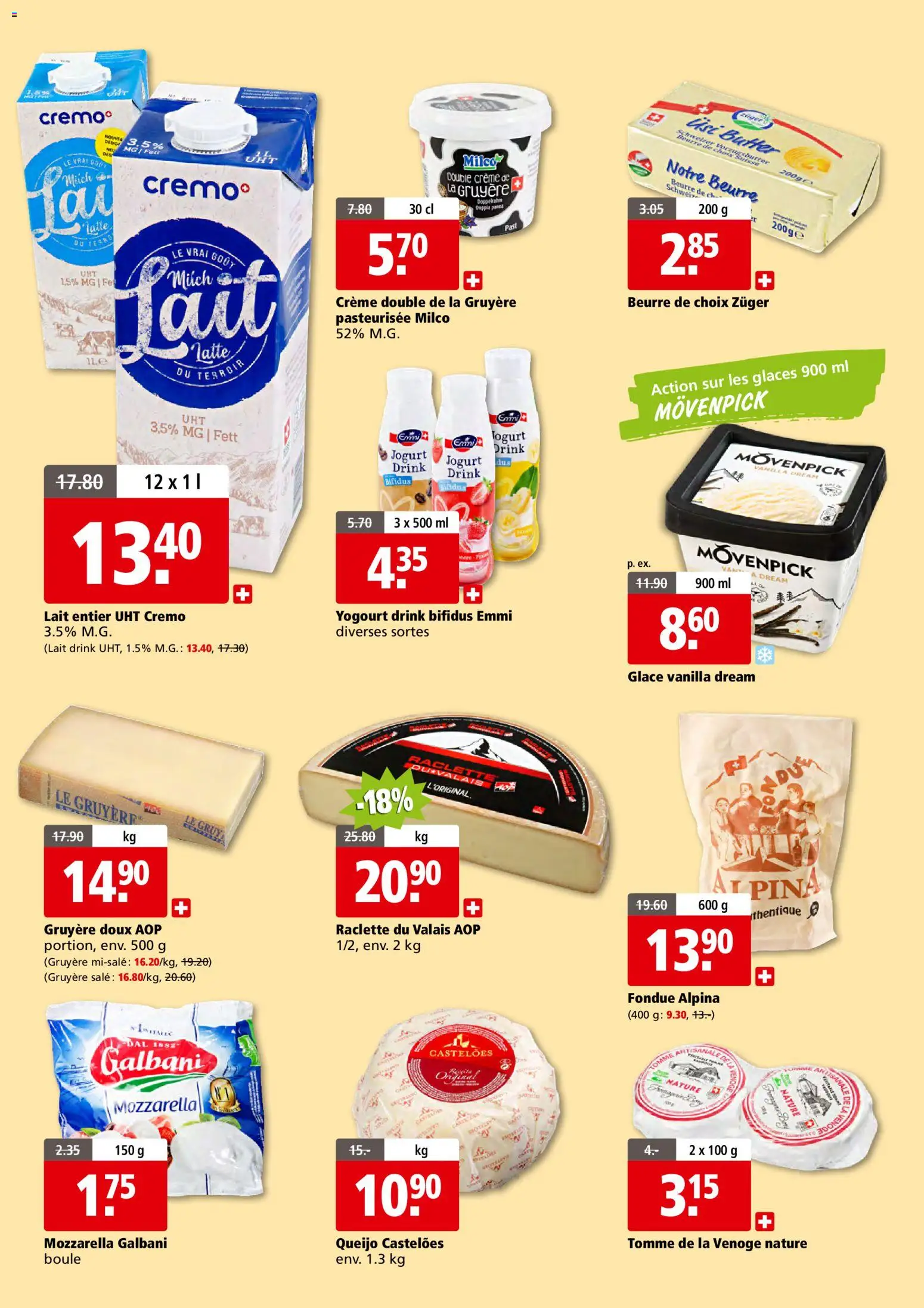 Aligro Aktionen Foire à la Viande Chavannes, Matran, Genève, Sion – gültig ab 23.08.2026 | Seite: 10 | Produkte: Glace, Raclette, Fondue, Creme