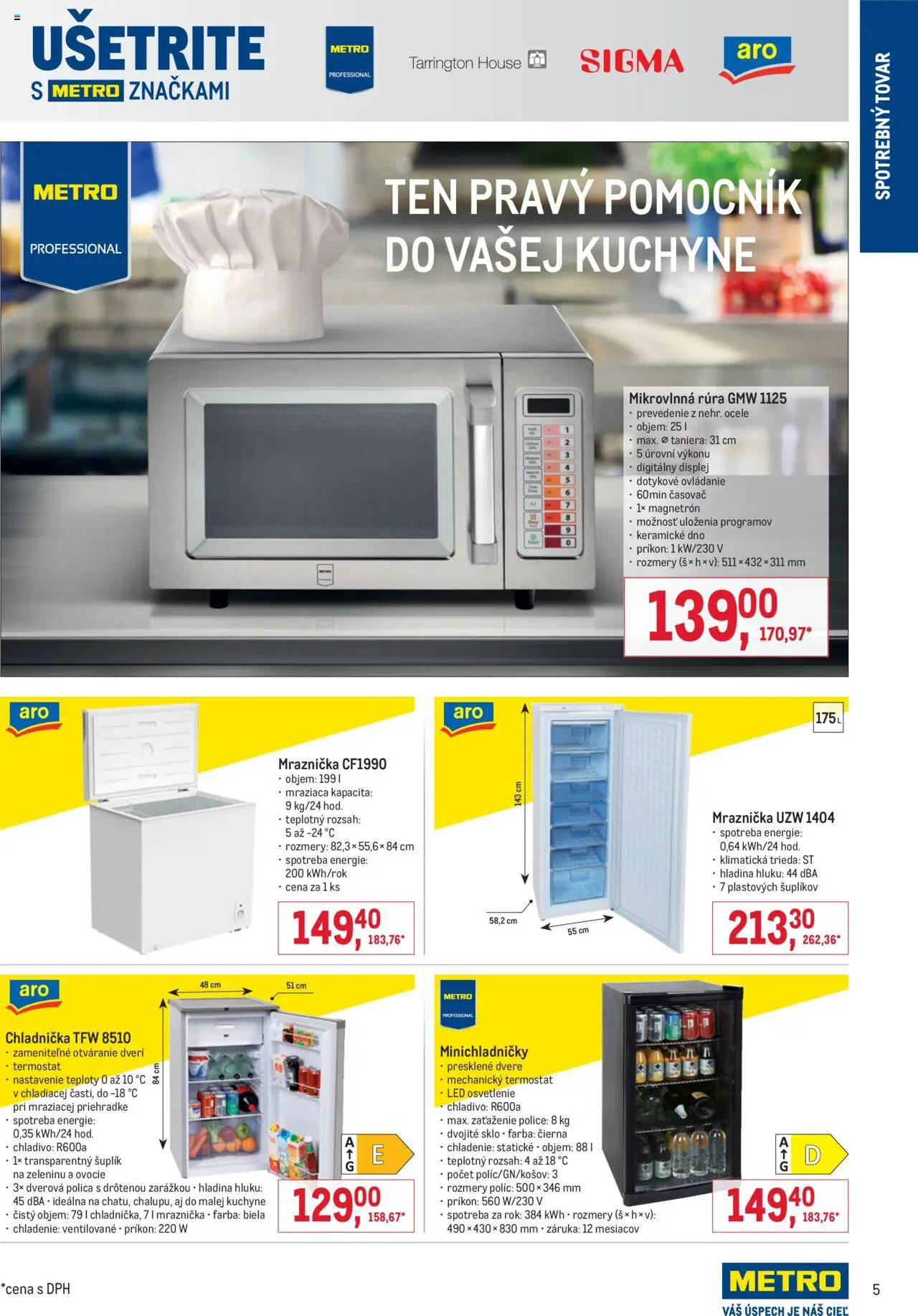 Metro spotrebný tovar │ platný od 16.07.2025 | Strana: 5 | Produkty: Led osvetlenie, Osvetlenie, Chladnička, Police
