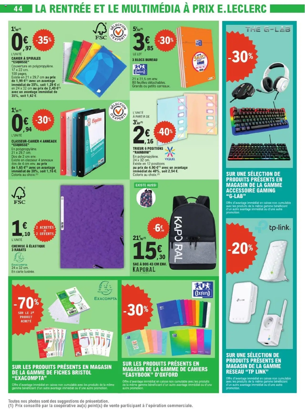  | Page: 44 | Produits: Notebook, Chemise, Thé, Sac à dos