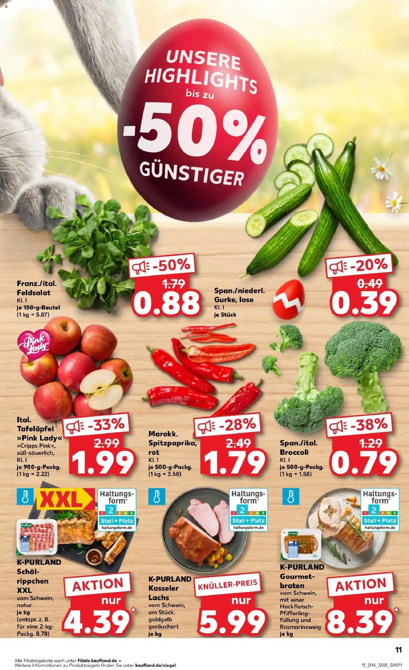 Kaufland Prospekt Delitzsch	 – gültig ab 02.04.2026 | Seite: 11 | Produkte: Lachs, Schal, Hackfleisch
