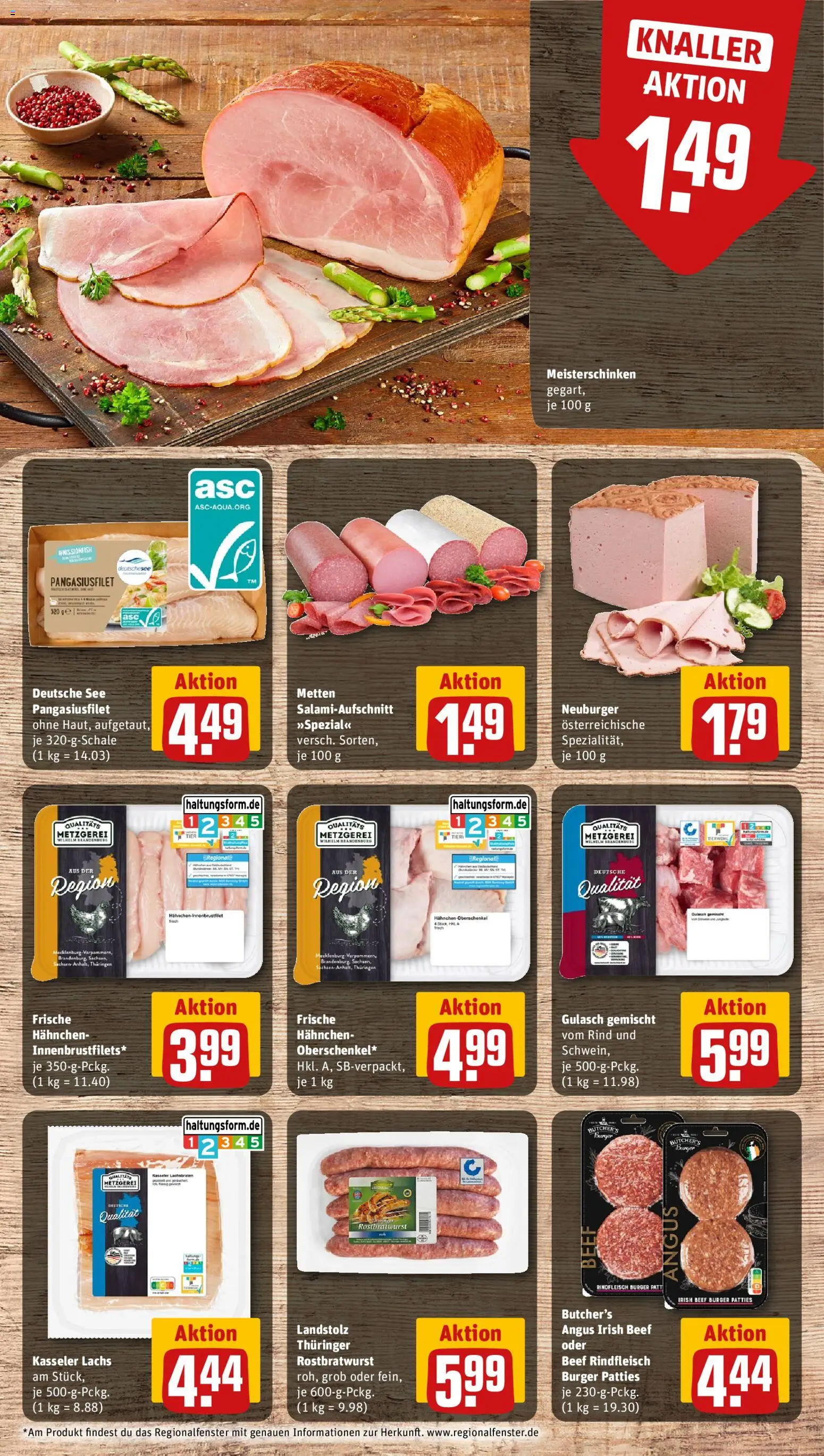Rewe Prospekt 	 – gültig ab 05.01.2026 | Seite: 8 | Produkte: Hahnchen, Burger, Salami, Rindfleisch