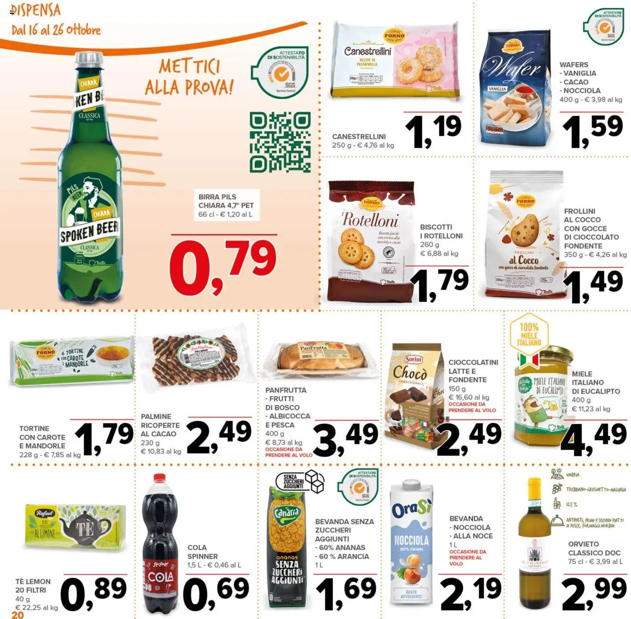 Volantino Todis del 16.10.2025 | Pagina: 20 | Prodotti: Biscotti, Limone, Ananas, Forno