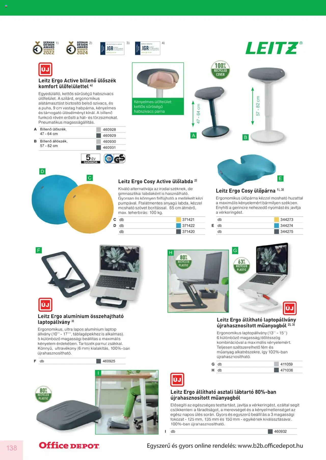 Office Depot akciós ujság - amely érvényes a következő dátumtól: 10.04.2025 | Oldal: 138 | Termékek: Laptop, Párna, Ülőpárna, Lábtartó