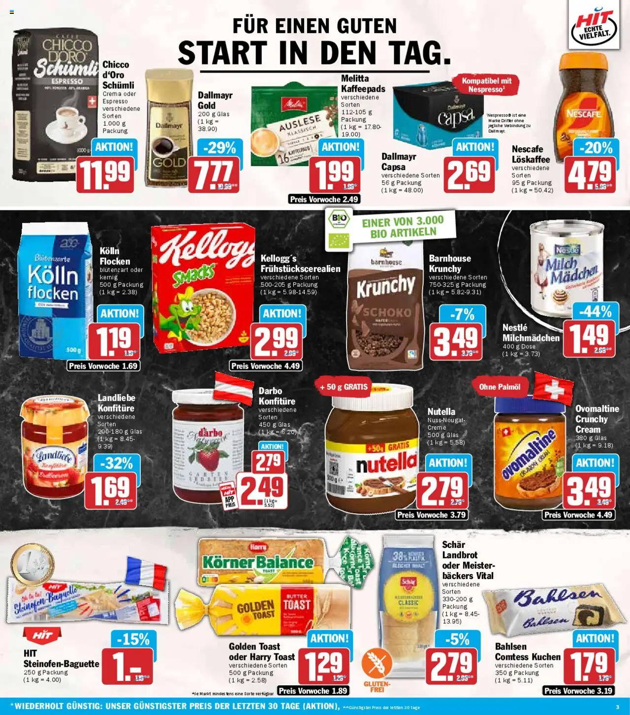 HIT Prospekt 	 - gültig ab dem 25.08.2025 | Seite: 3 | Produkte: Kaffeepads, Milch, Box, Dallmayr