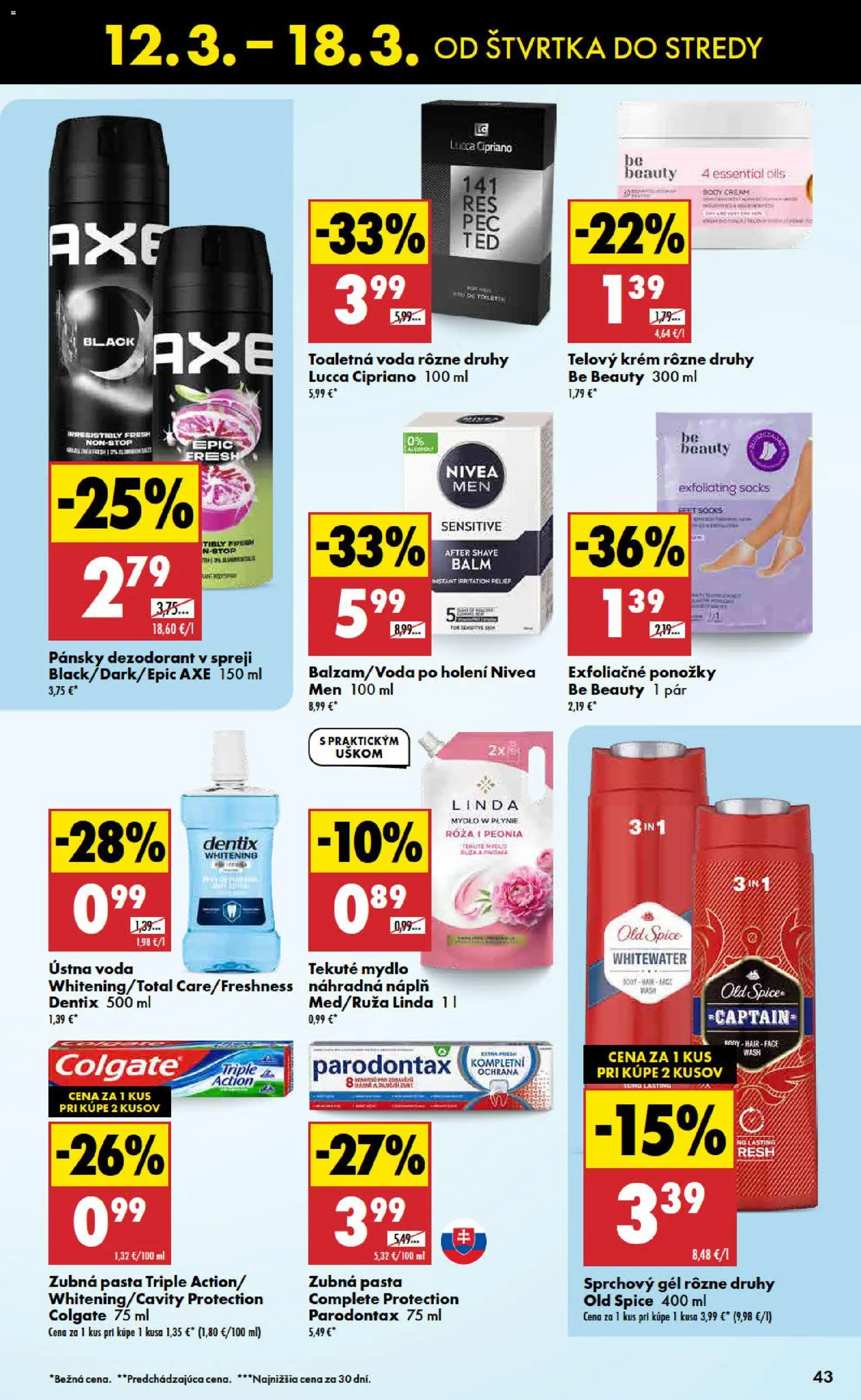 Nové Biedronka akcie – leták je platný od 12.03.2026 | Strana: 43 | Produkty: Nivea, Dezodorant, Ústna voda, Ponožky