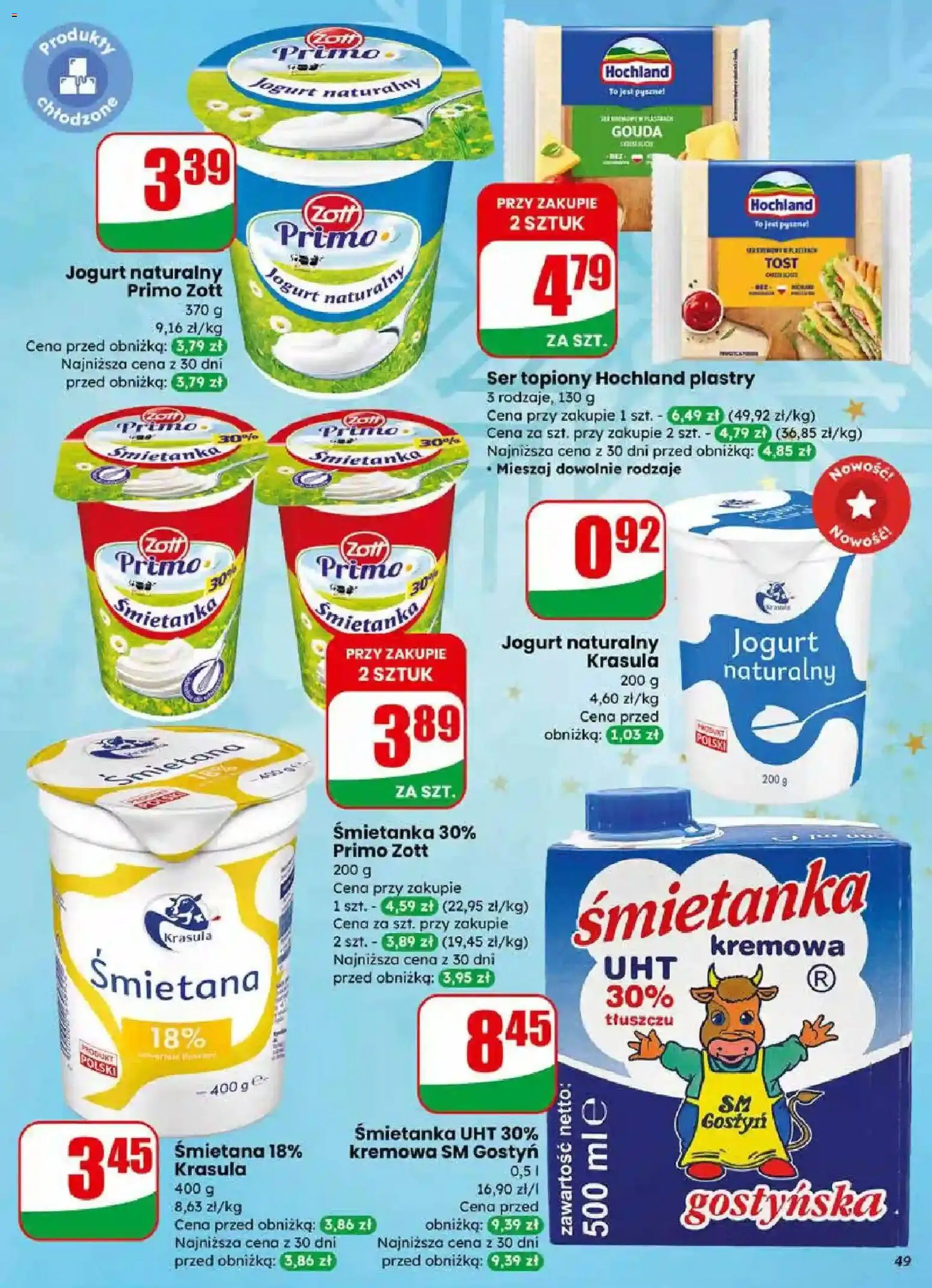 Dino Gazetka od 17.12.2025 | Strona: 49 | Produkty: Ser topiony, Jogurt naturalny, Ser, Jogurt