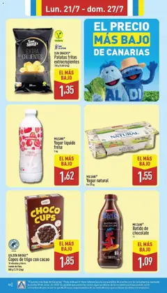Aldi folleto Canarias │ válido desde el 21.07.2025 | Página: 10 | Productos: Yogur, Chocolate, Copos, Φρυγανιές σικάλεως