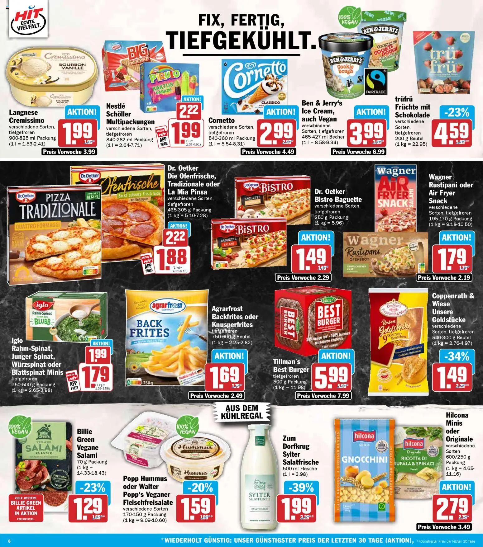 HIT Prospekt 	 – gültig ab 16.02.2026 | Seite: 8 | Produkte: Langnese, Iglo, Salami, Rindfleisch