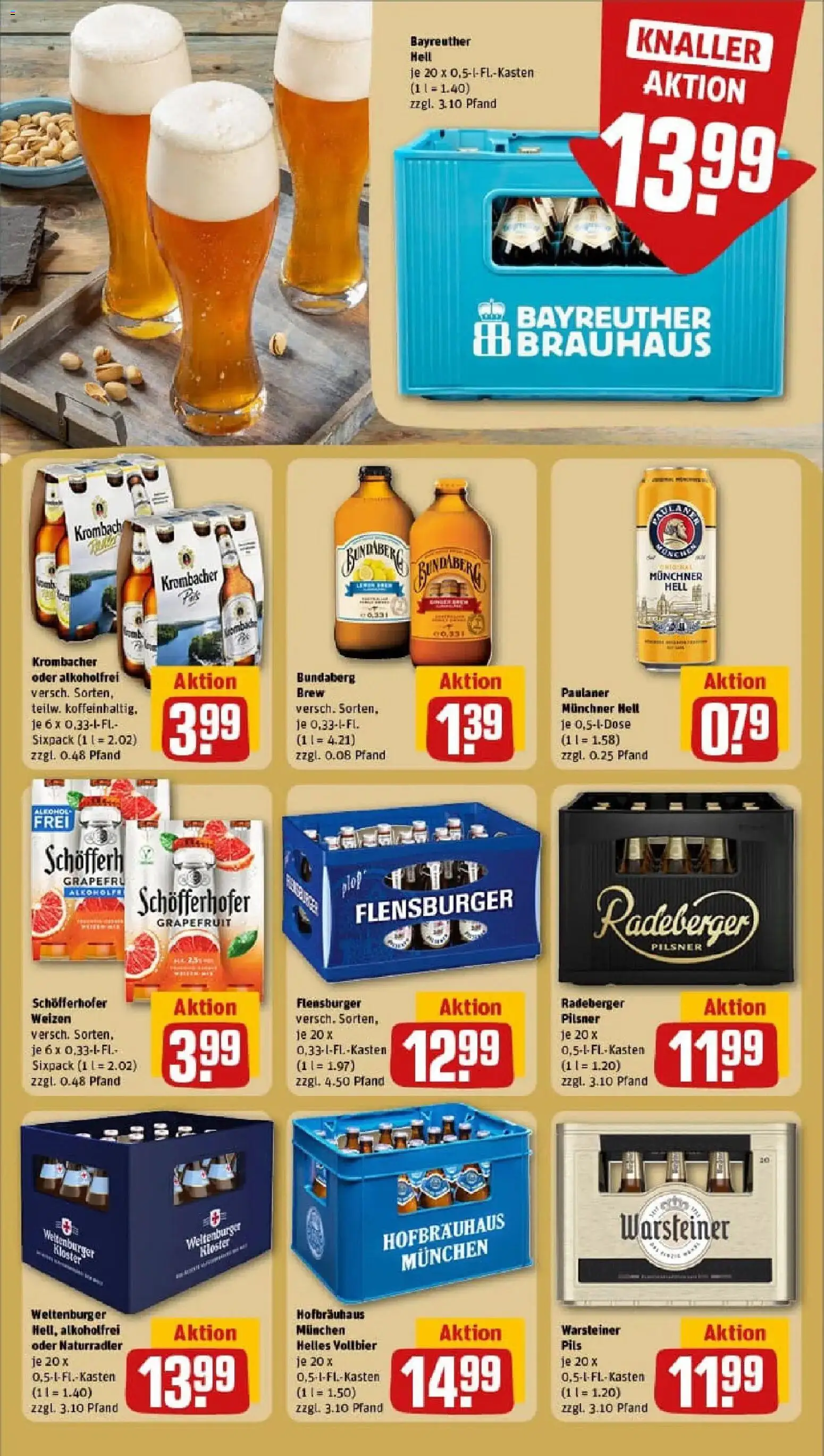 Rewe prospekt Landshut	 – gültig ab 26.01.2026 | Seite: 19 | Produkte: Bayreuther hell, Flensburger, Krombacher, Paulaner