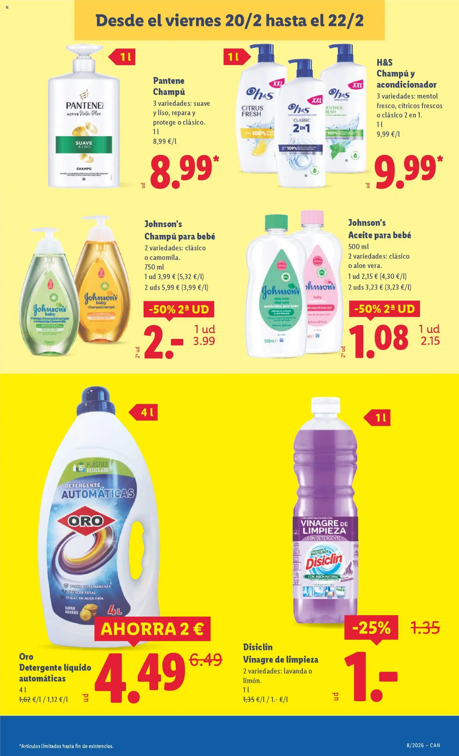 Lidl - Canarias  │ válido desde el 16.02.2026 | Página: 55 | Productos: Champú, Acondicionador, Detergente líquido, Δεξαμενή