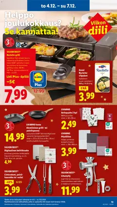 Lidl-mainoslehti voimassa 04.12.2025 alkaen | Sivu: 15 | Tuotteet: Keittiövaaka, Veitsi, Paistinpannu, Juusto