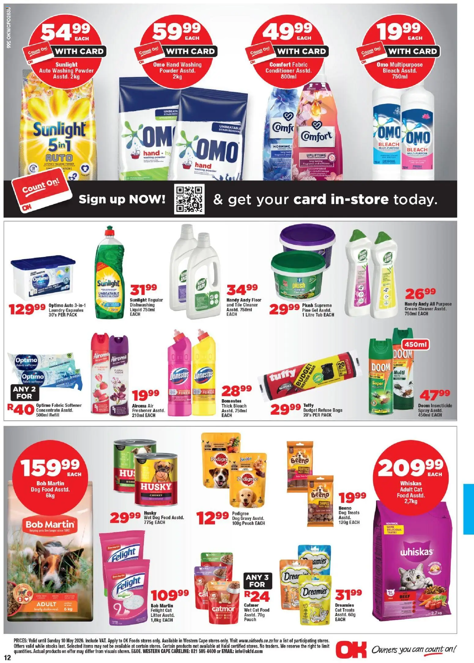 New OK Foods catalogue – valid from 24.04.2026 | Page: 12 | Products: Bleach, Chicken, Powder, Gravy