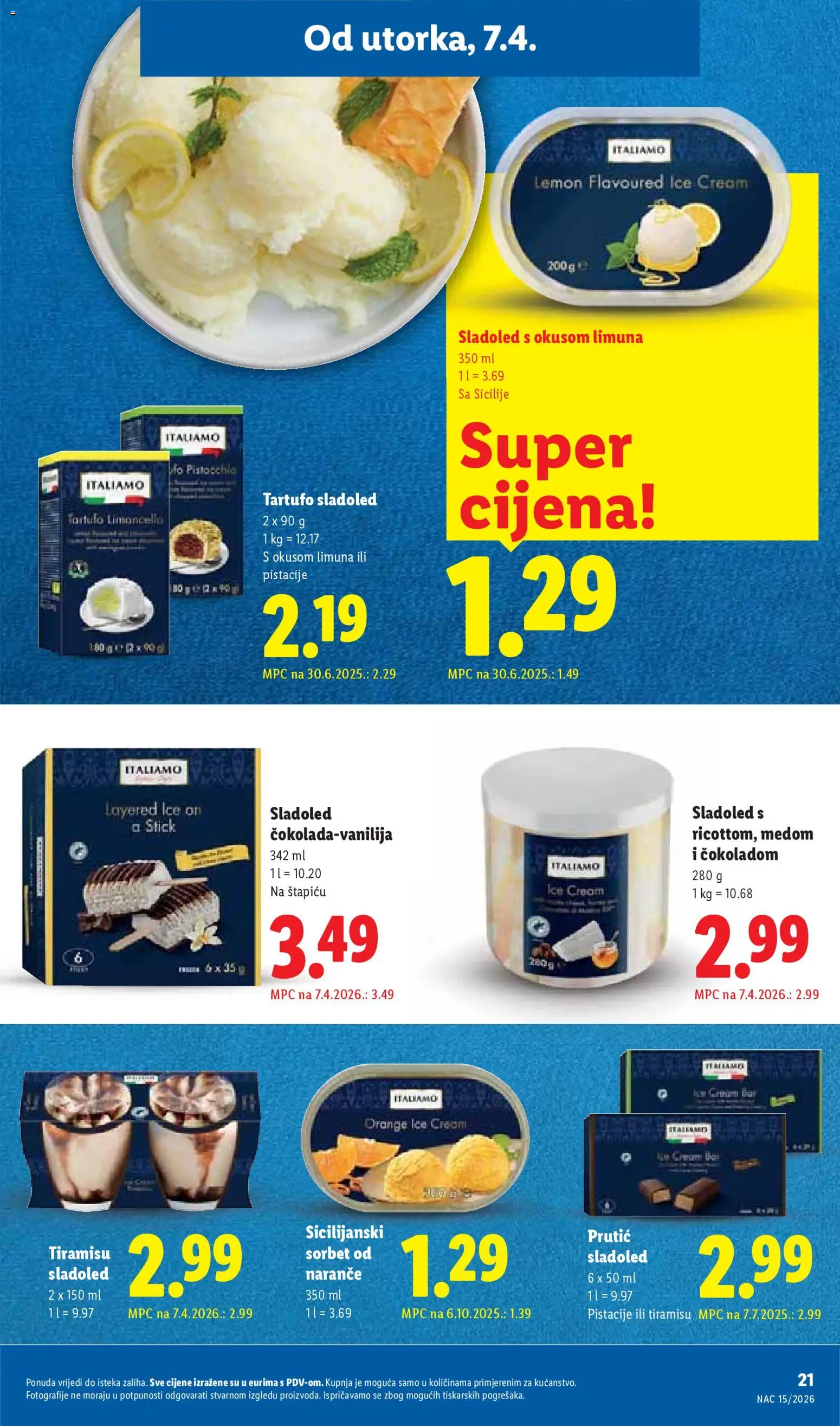 Lidl katalog | vrijedi od 07.04.2026 | Stranica: 21 | Proizvodi: Naranče, Sladoled, Pistacije