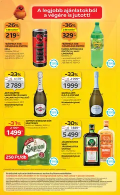 Auchan Akciós újság - amely érvényes a következő dátumtól: 27.12.2025 | Oldal: 36 | Termékek: Pezsgő, Limonádé, Dobozos sör, Sör