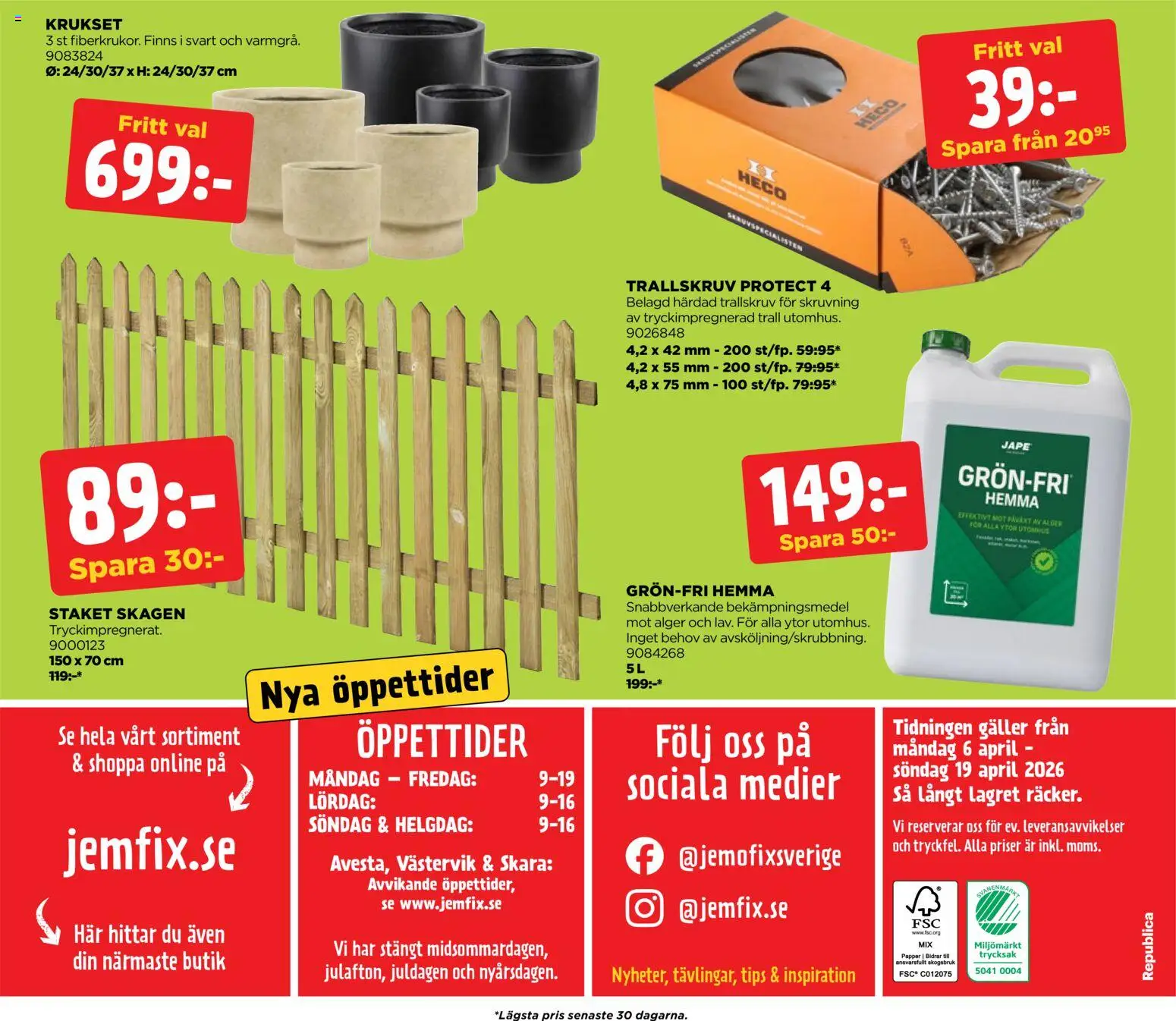Jem & Fix reklamblad aktuell från 05.04.2026 | Sida: 20 | Produkter: Galler, Papper