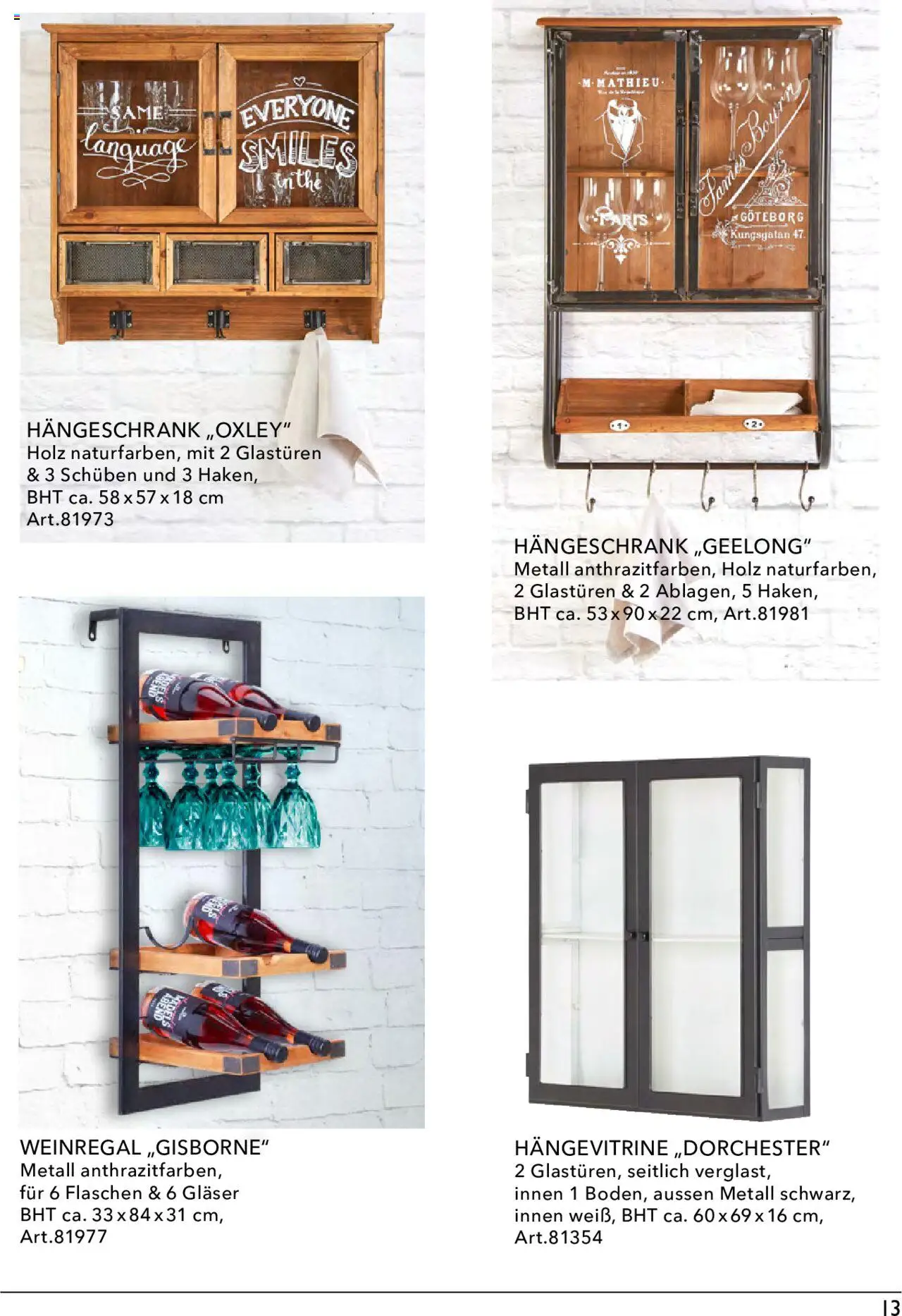 Rahaus Küchen - gültig ab dem 01.06.2024 | Seite: 13 | Produkte: Weinregal, Hängevitrine, Hängeschrank
