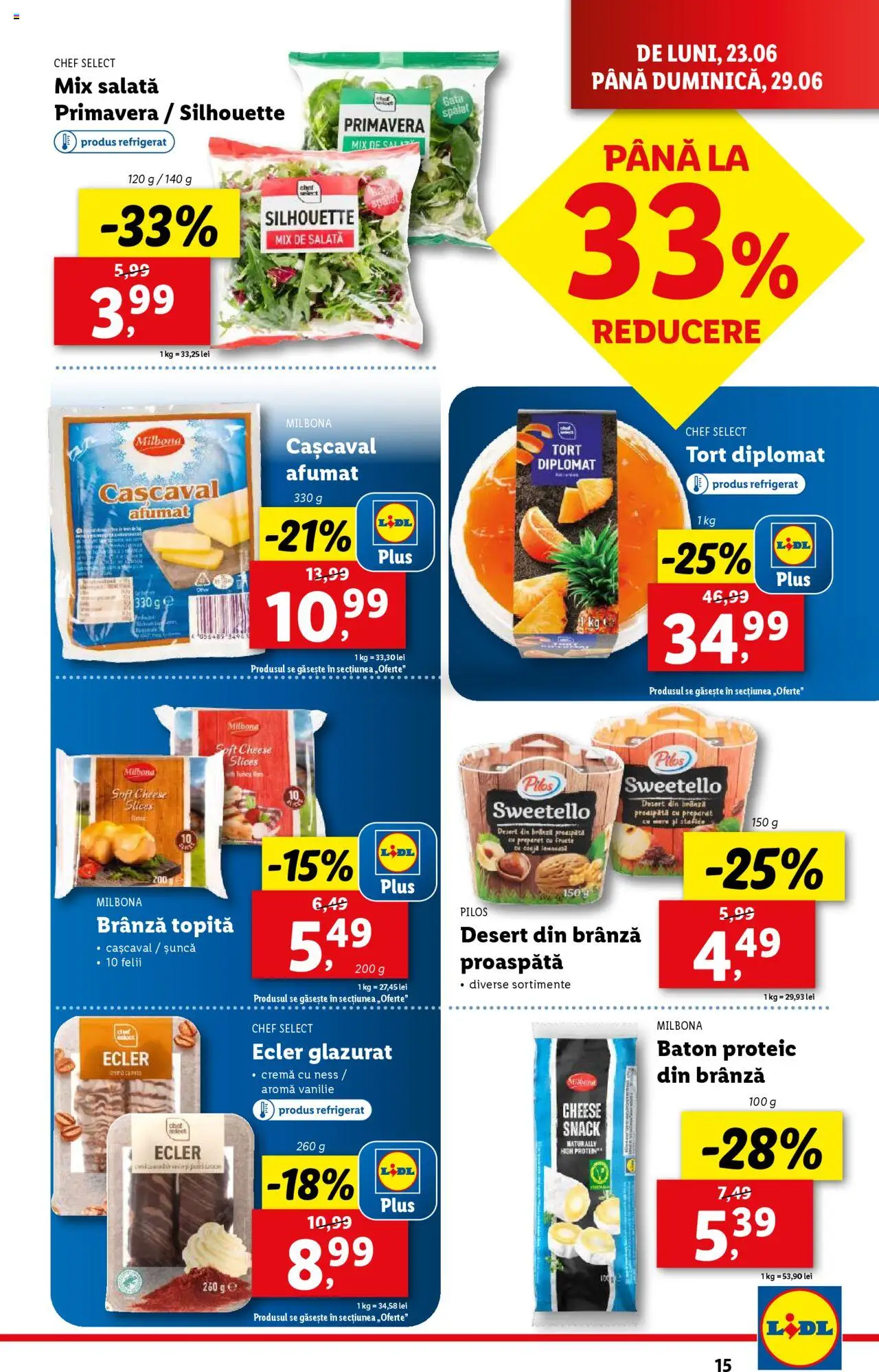 Catalog Lidl – valabil de la 23.06.2025 | Pagină: 15 | Produse: Brânză, Cremă, Șuncă, Mere
