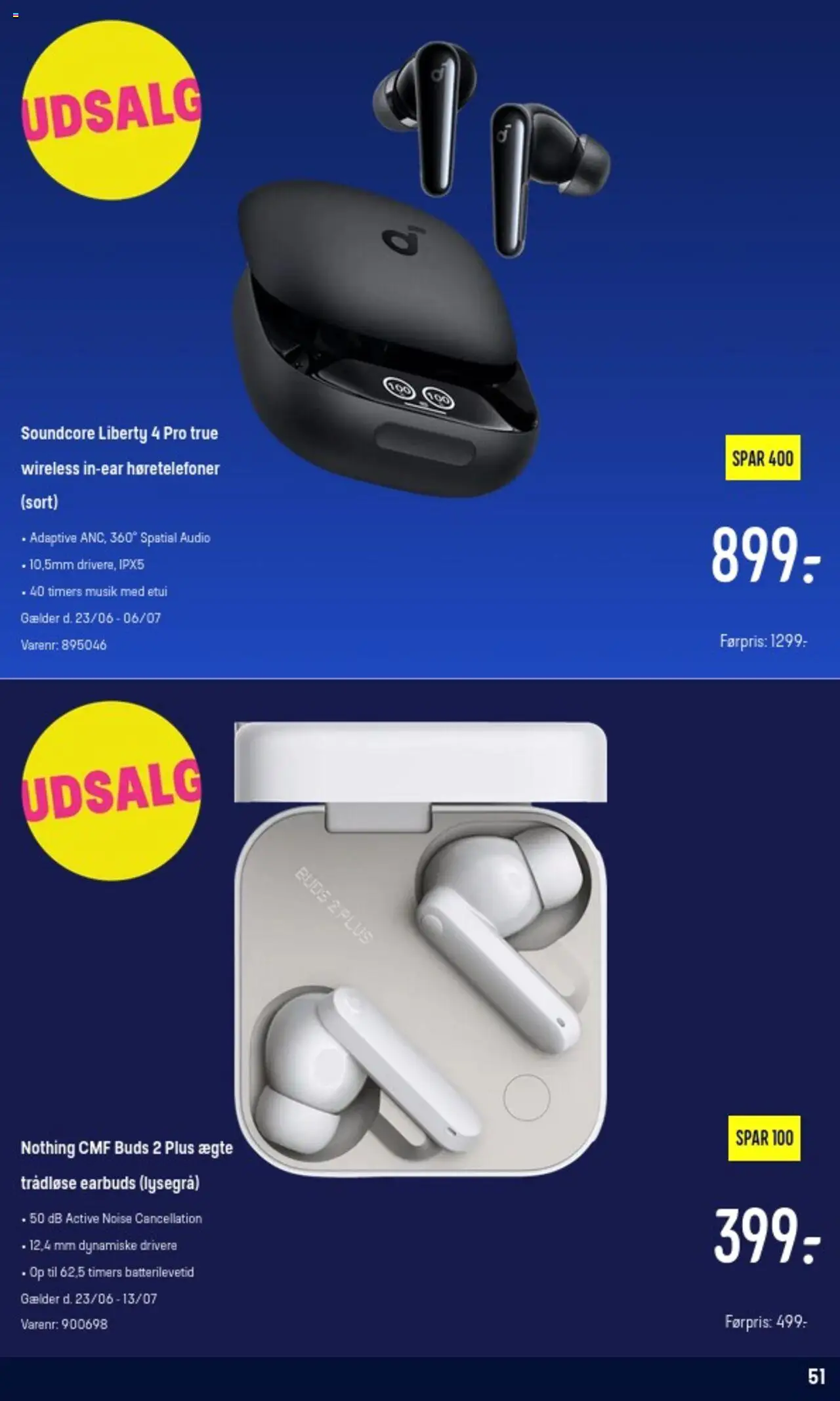 Elgiganten Tilbudsavis gyldig fra 23.06.2025 | Side: 51 | Produkter: Høretelefoner