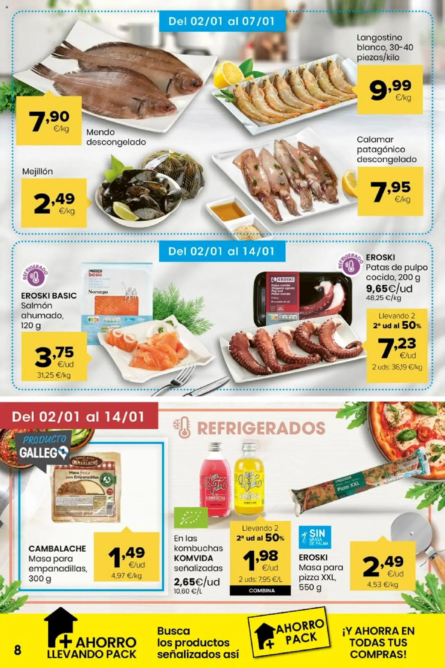 Eroski - Feliz día de Reyes │ válido desde el 05.01.2026 | Página: 8 | Productos: Pizza, Langostino