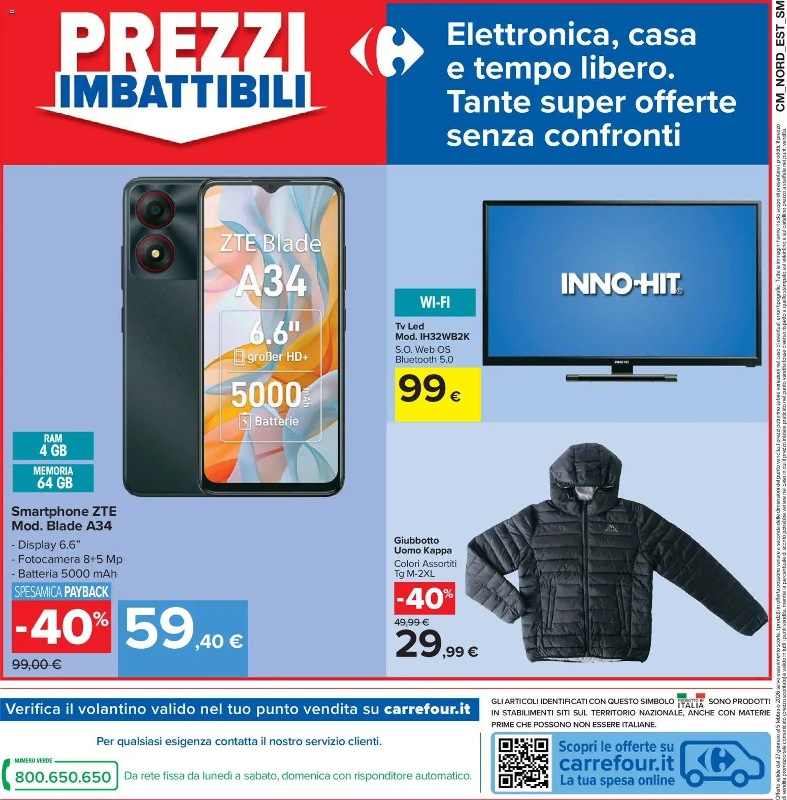 Volantino Carrefour del 27.01.2026 | Pagina: 26 | Prodotti: Smartphone, TV, Fotocamera, Batteria