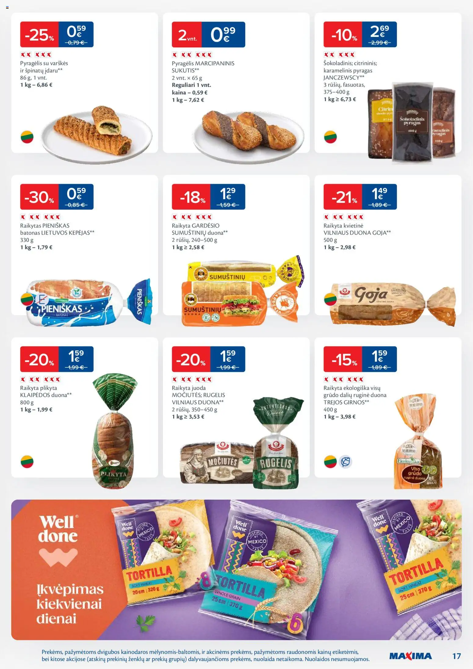 MAXIMA akcijos nuo 20.01.2026 | Puslapis: 17 | Prekių: Batonas, Pyragas, Duona