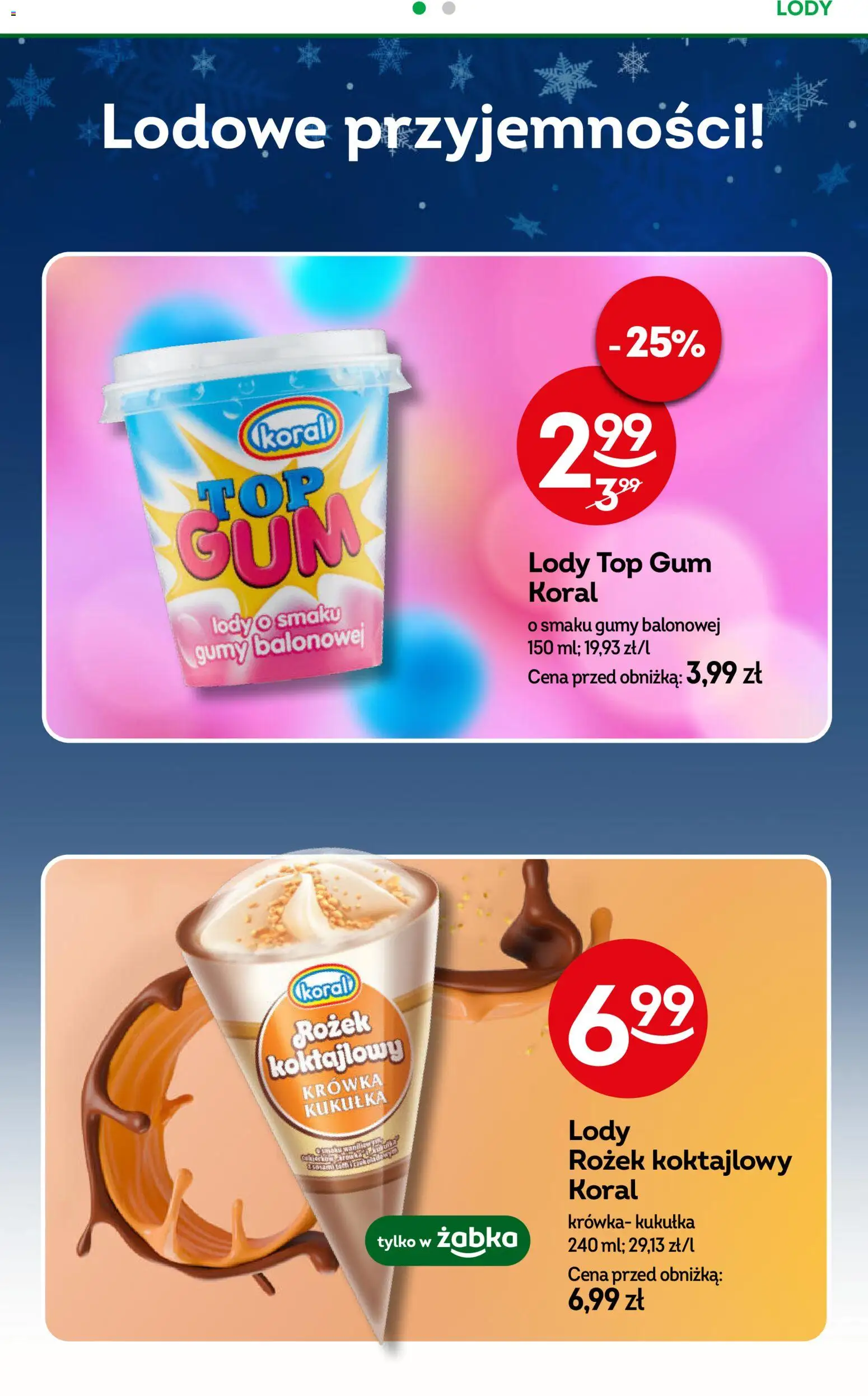 Żabka Gazetka od 14.01.2026 | Strona: 52 | Produkty: Top, Gumy, Krowka, Lody