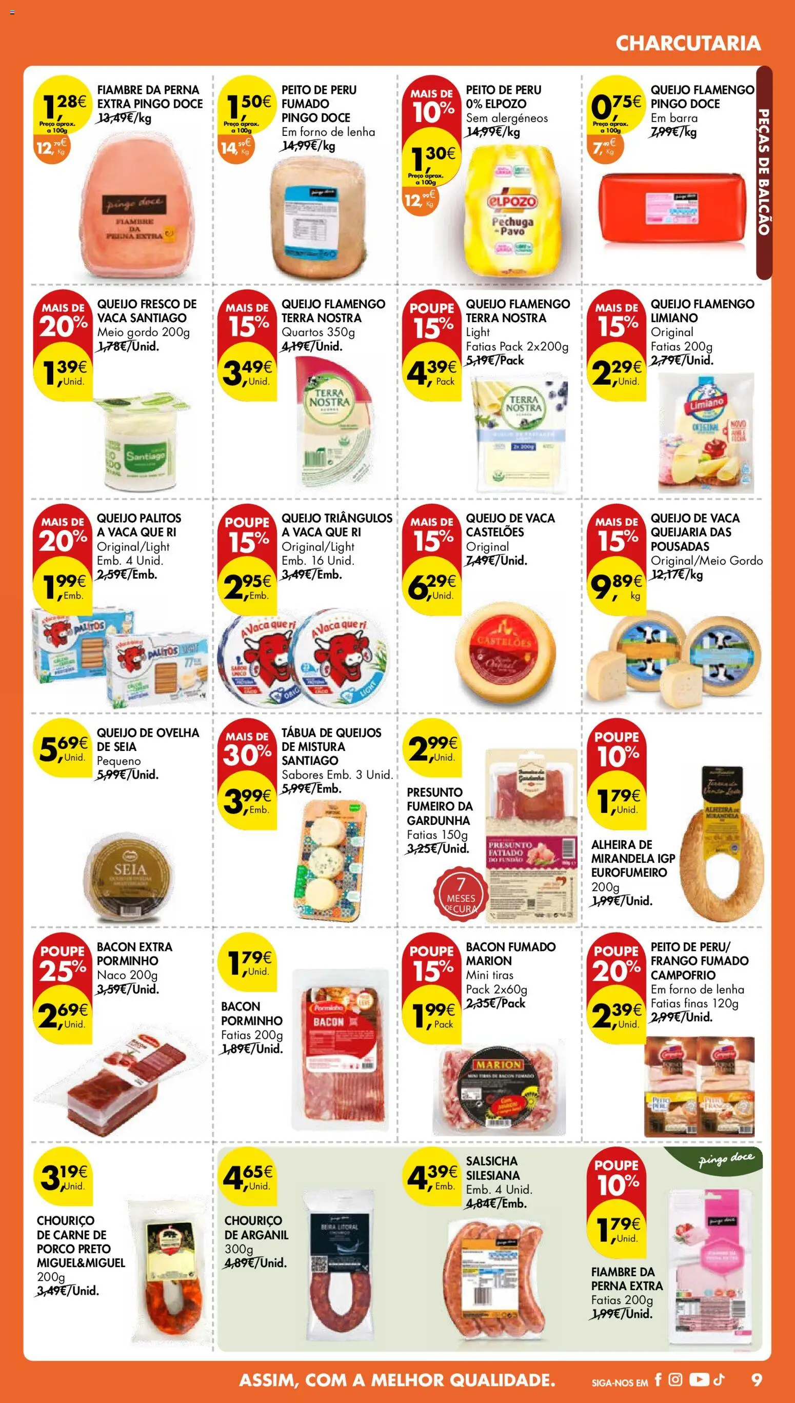 Pingo Doce folheto │ válido de 03.01.2026 | Página: 9 | Produtos: Tábua, Bacon, Peito de peru, Queijo